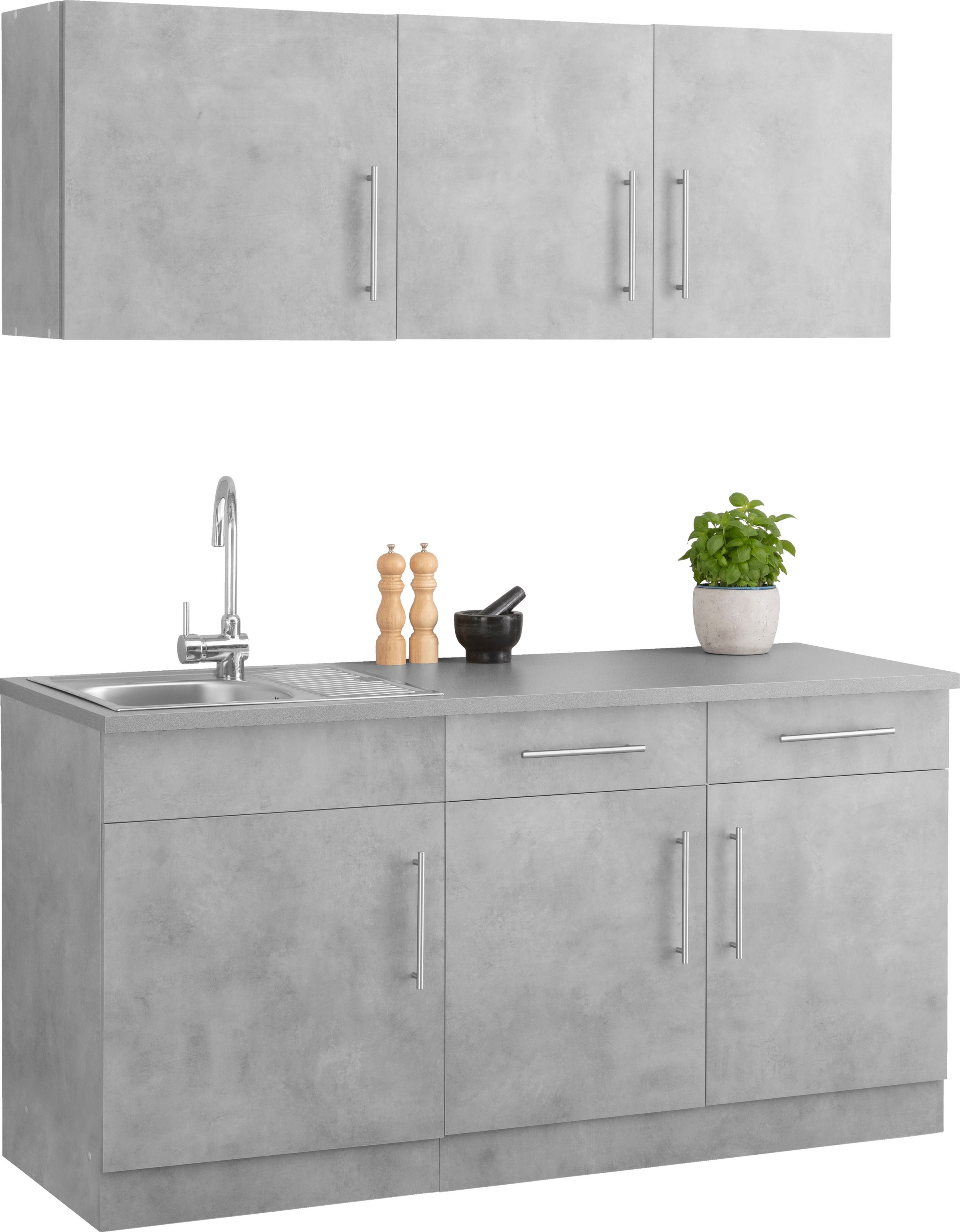 wiho Küchen Pantryküche »Cali«, ohne E-Geräte, Breite 160 cm
