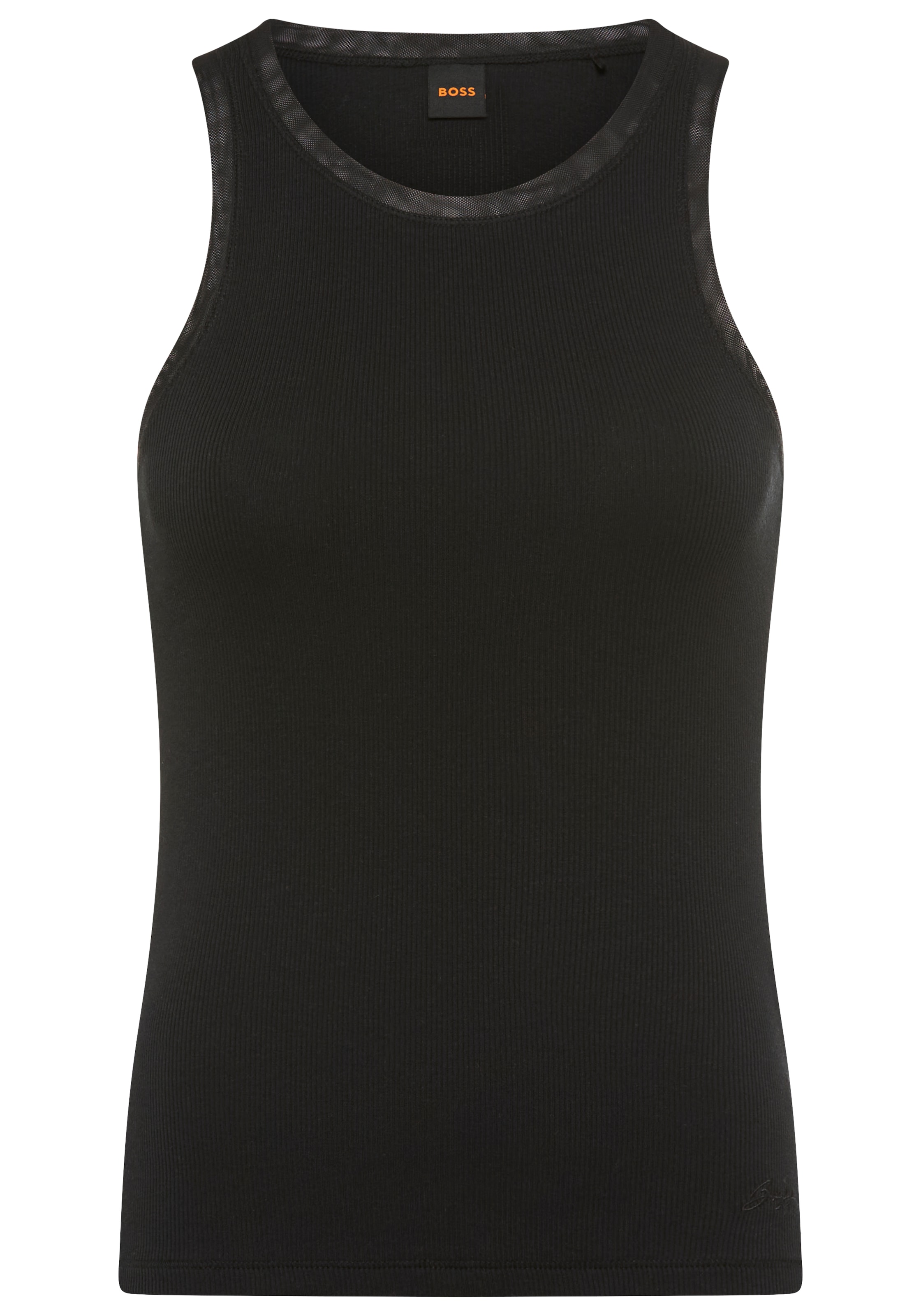 BOSS ORANGE Ripptanktop »Eplie Premium Damenmode« mit Mesh-Details