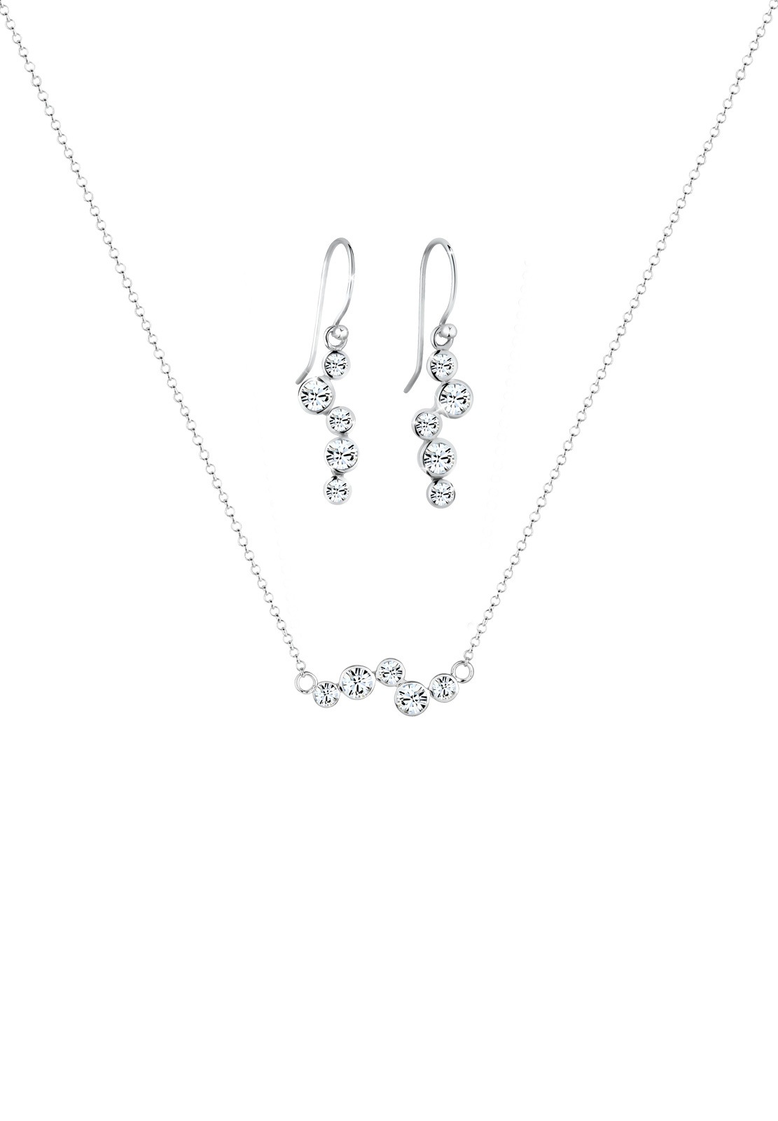 Elli Ohrring und Ketten Set »Schmuckset (Set,4 tlg) Rund, mit Kristallen von Swarovski®«