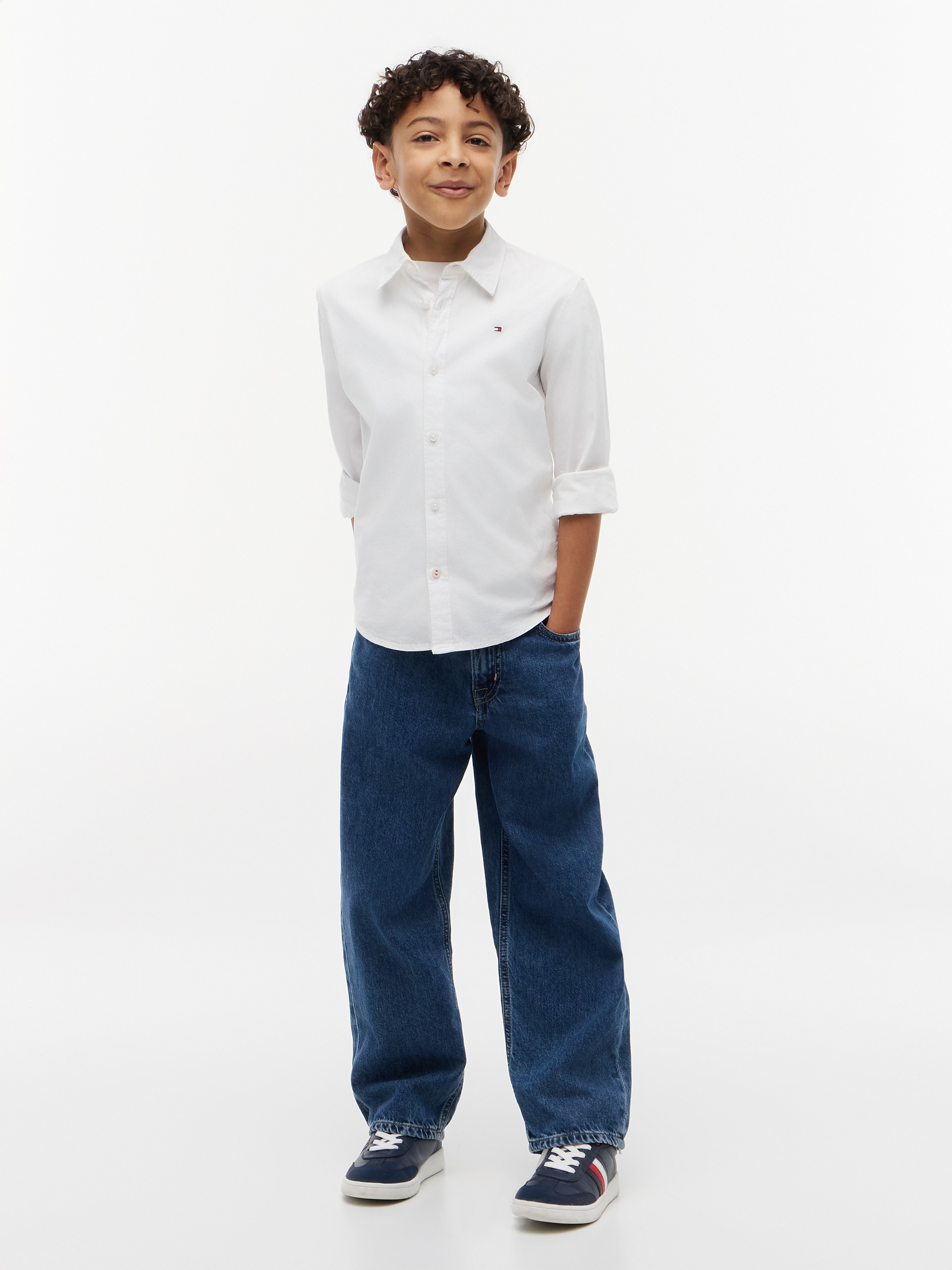 Tommy Hilfiger Langarmhemd »SOLID STRETCH POPLIN SHIRT L/S« für Jungen