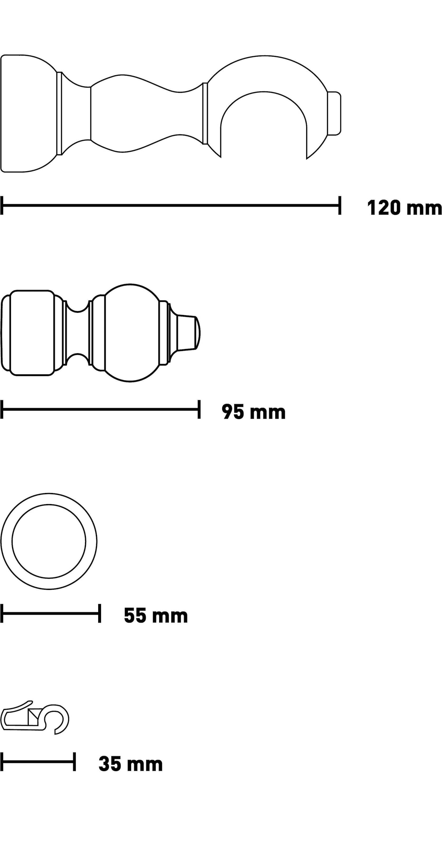 SN DECO GROUP Gardinenstange »Filigrano« 1 läufig-läufig Fixmaß 28 mm, Holz, verschiedene Längen und Farben, Komplettset