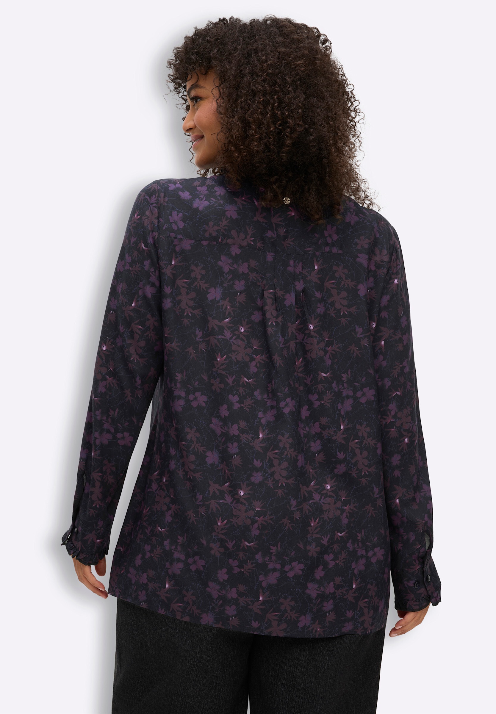 Sheego Rüschenbluse »Bluse Rüschenbluse mit Bubikragen und Blümchenprint«