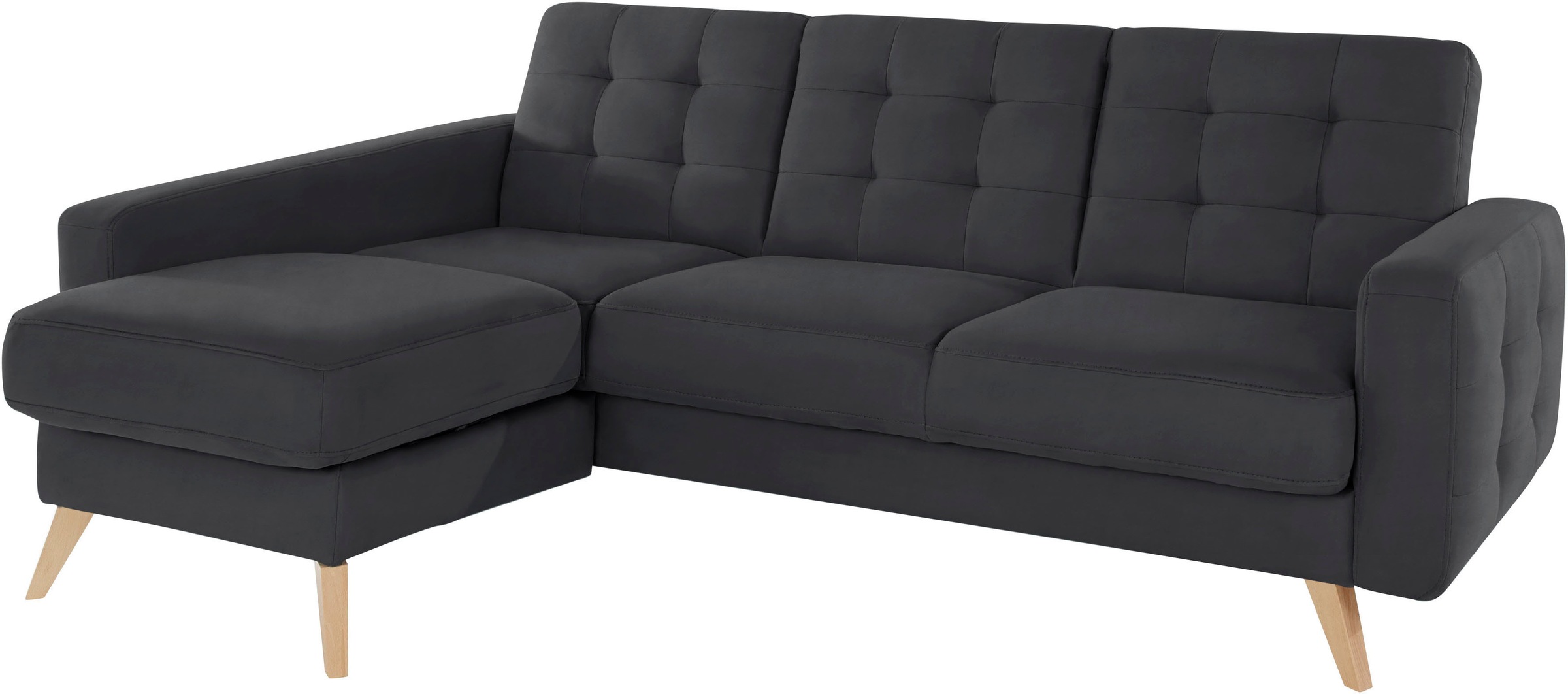 exxpo - sofa fashion Ecksofa »Nappa, kompakt und komfortabel, bequem, zeitloses Design, L-Form«, tolle Detailverarbeitung, inkl. Bettfunktion und Bettkasten