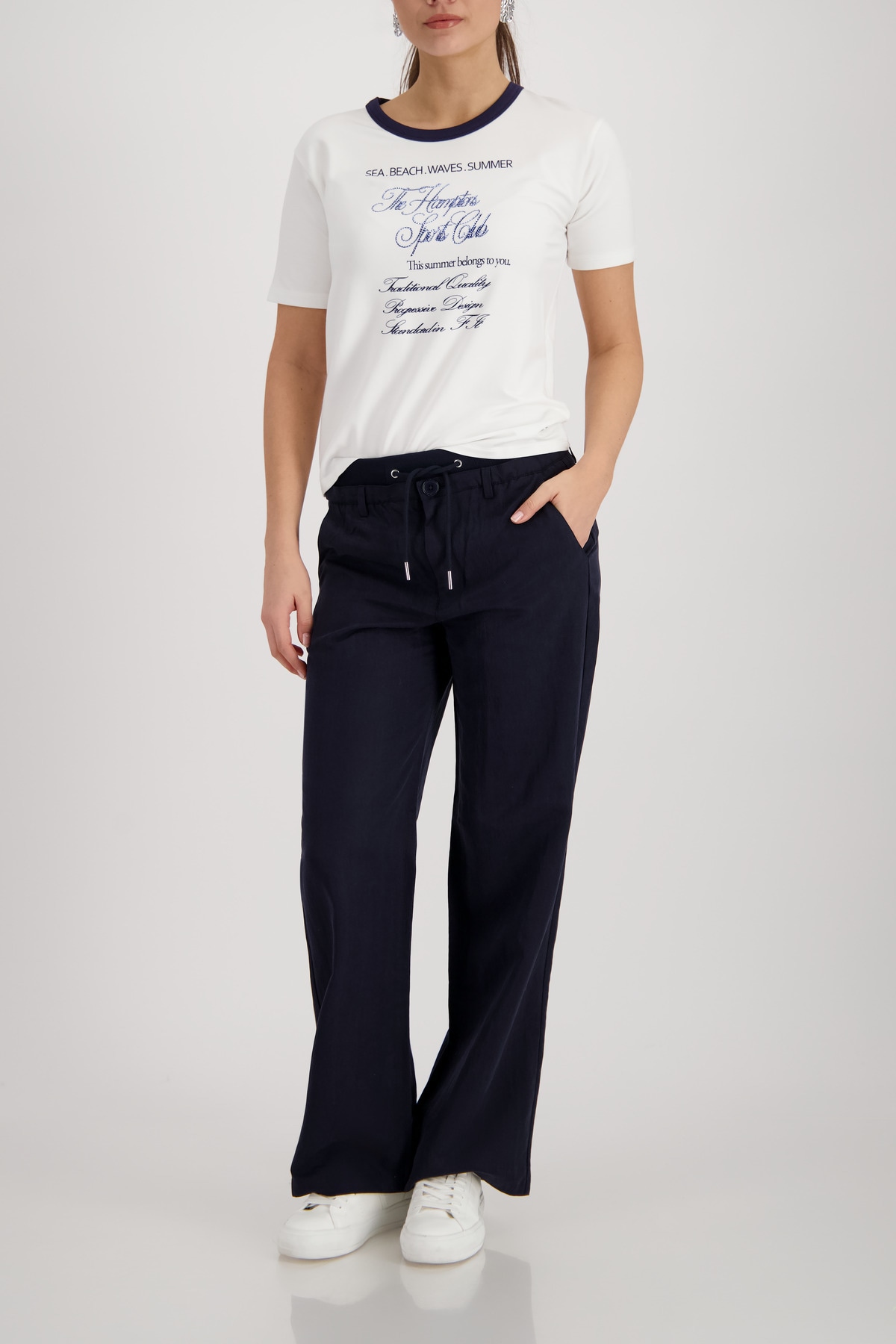 Monari T-Shirt Regular fit mit Strassschrift