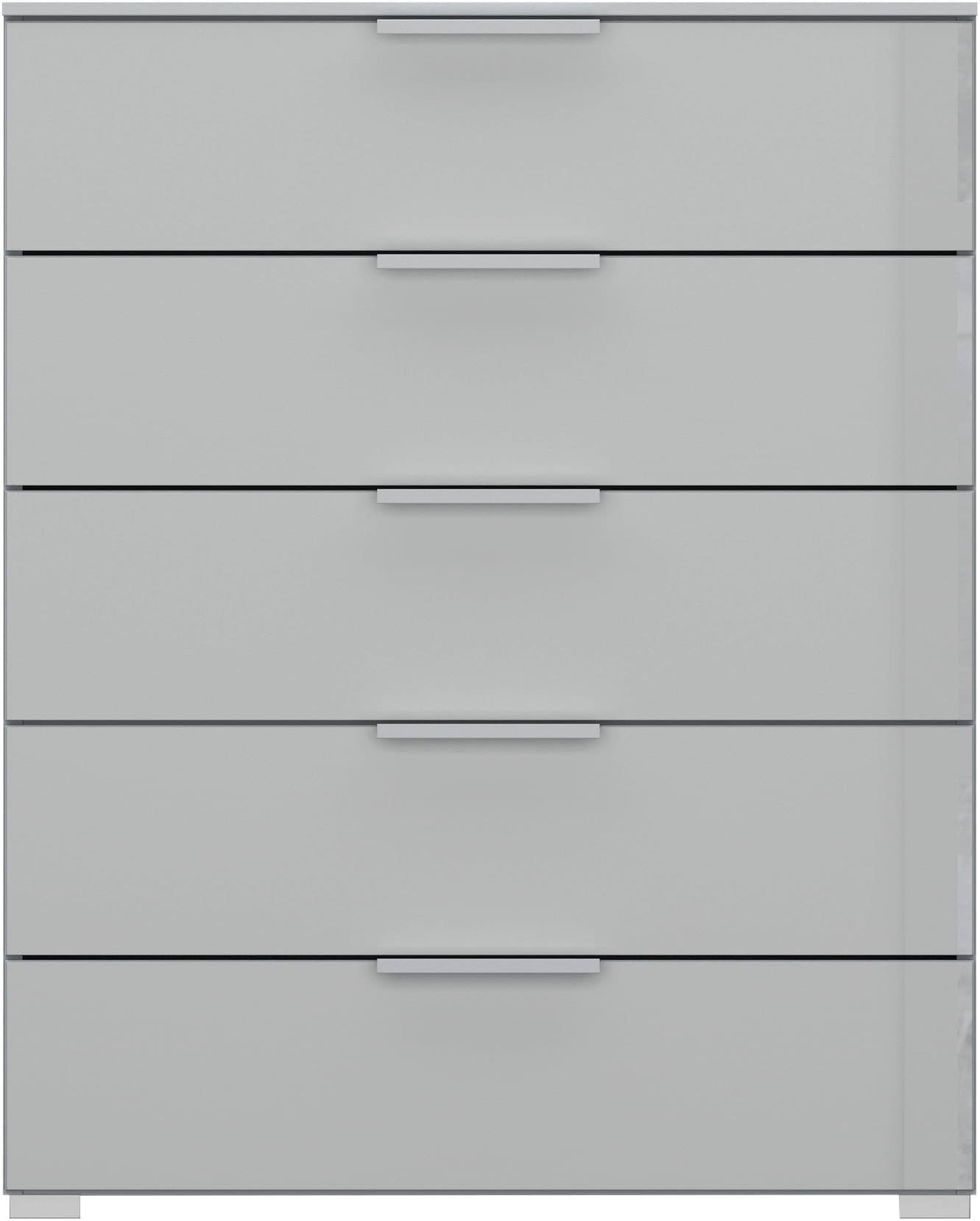 rauch Schubkastenkommode »Kommode Sideboard Wäscheschrank Schrank SKAT MERIDIAN« inkl. SOFT-CLOSE-FUNKTION,  mit 5 Schubladen mit Glasfront in elegantem Design MADE IN GERMANY