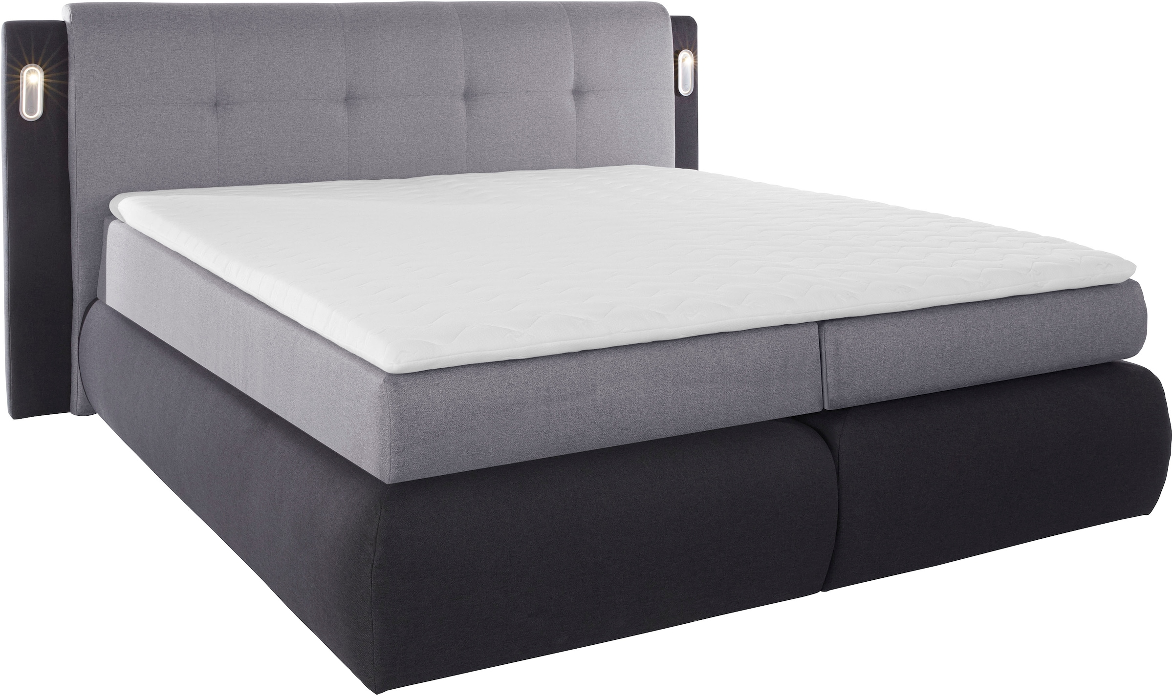 COLLECTION AB Boxspringbett »Borna«, inklusive Bettkasten, LED-Beleuchtung und Topper