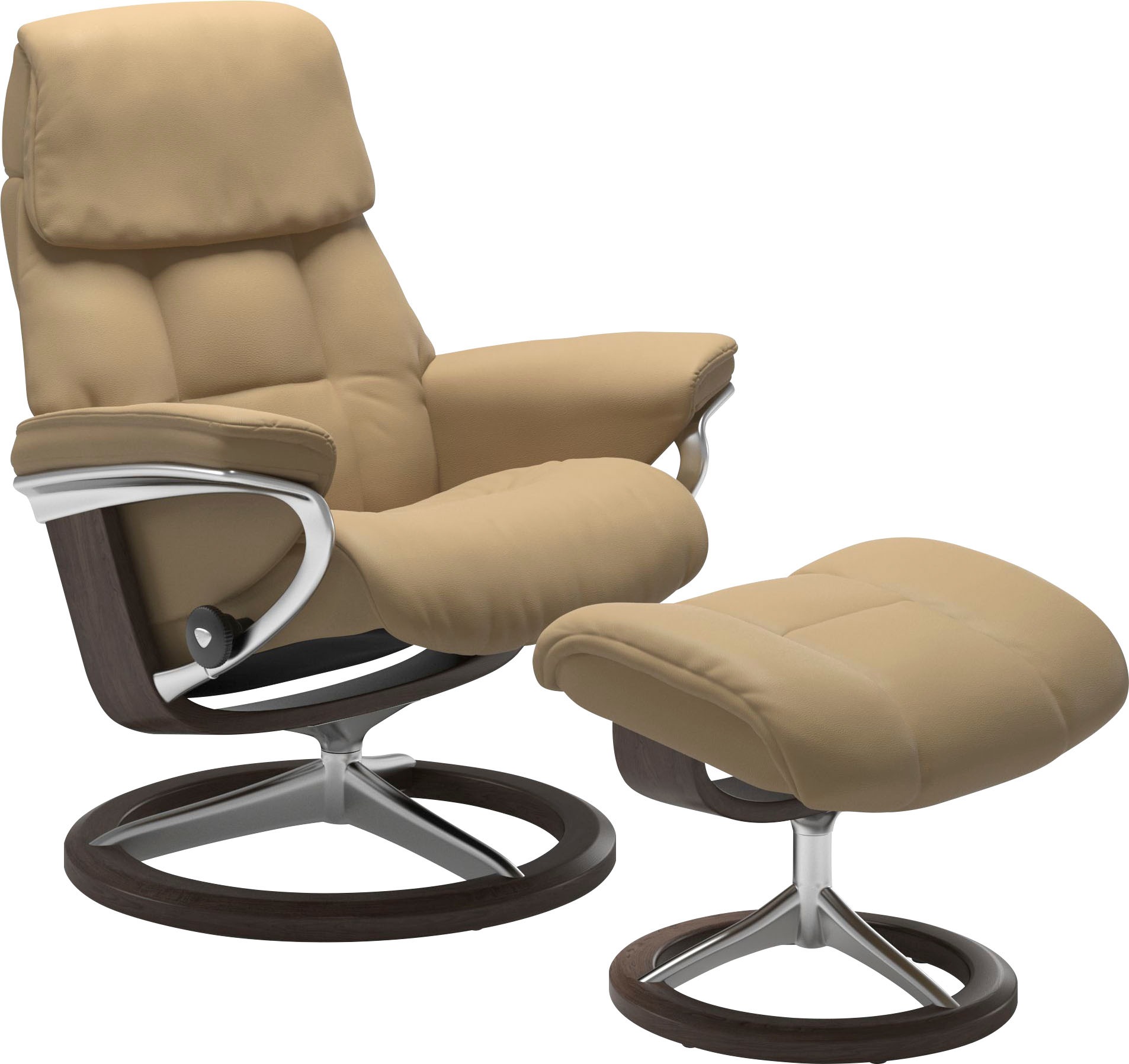 Stressless® Relaxsessel »Ruby«, (Set, Relaxsessel mit Hocker), mit Signature Base, Größe L, Gestell Eiche, Wenge, Braun & Schwarz