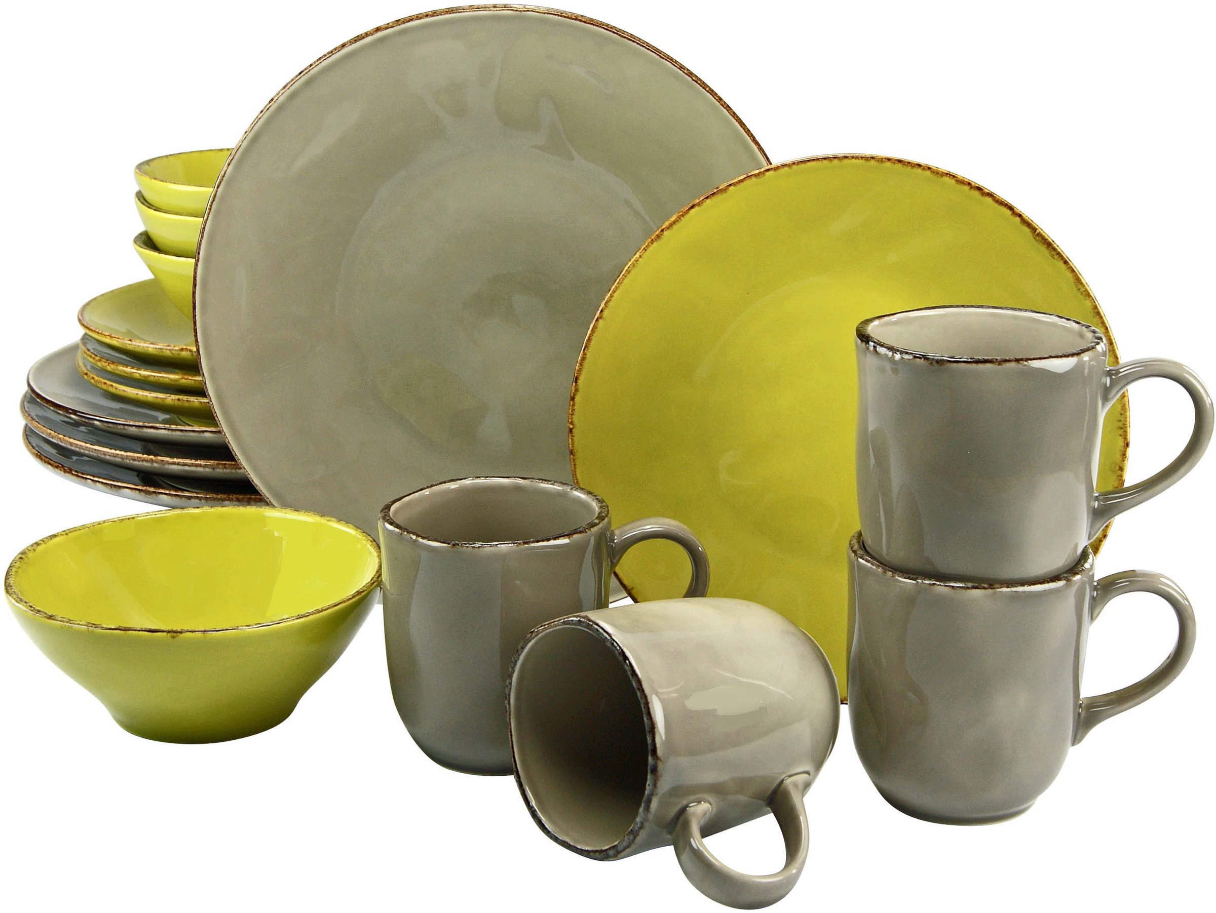 CreaTable Kombiservice »ORGANIC«, (Set, 16 tlg.), Spülmaschinengeeignet
