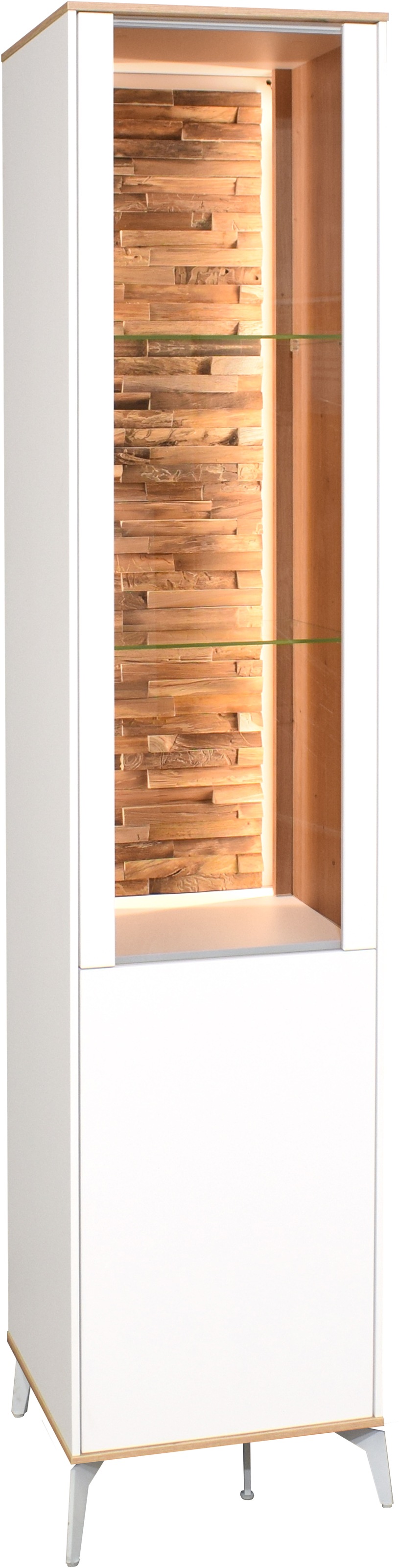 Mäusbacher Standvitrine »Faro« Faro Standvitrine B 43 cm, inkl. Beleuchtung, Push to open, Metallfüße