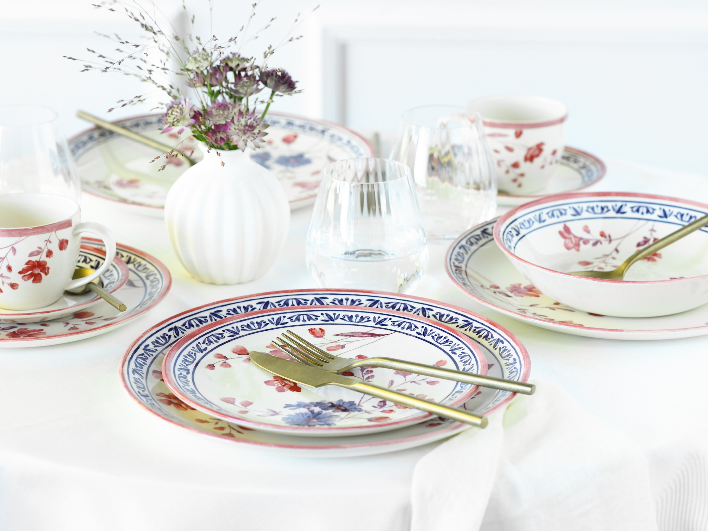 CreaTable Teller-Set »Cottage, Teller Set 18-tlg« Blumenmotive