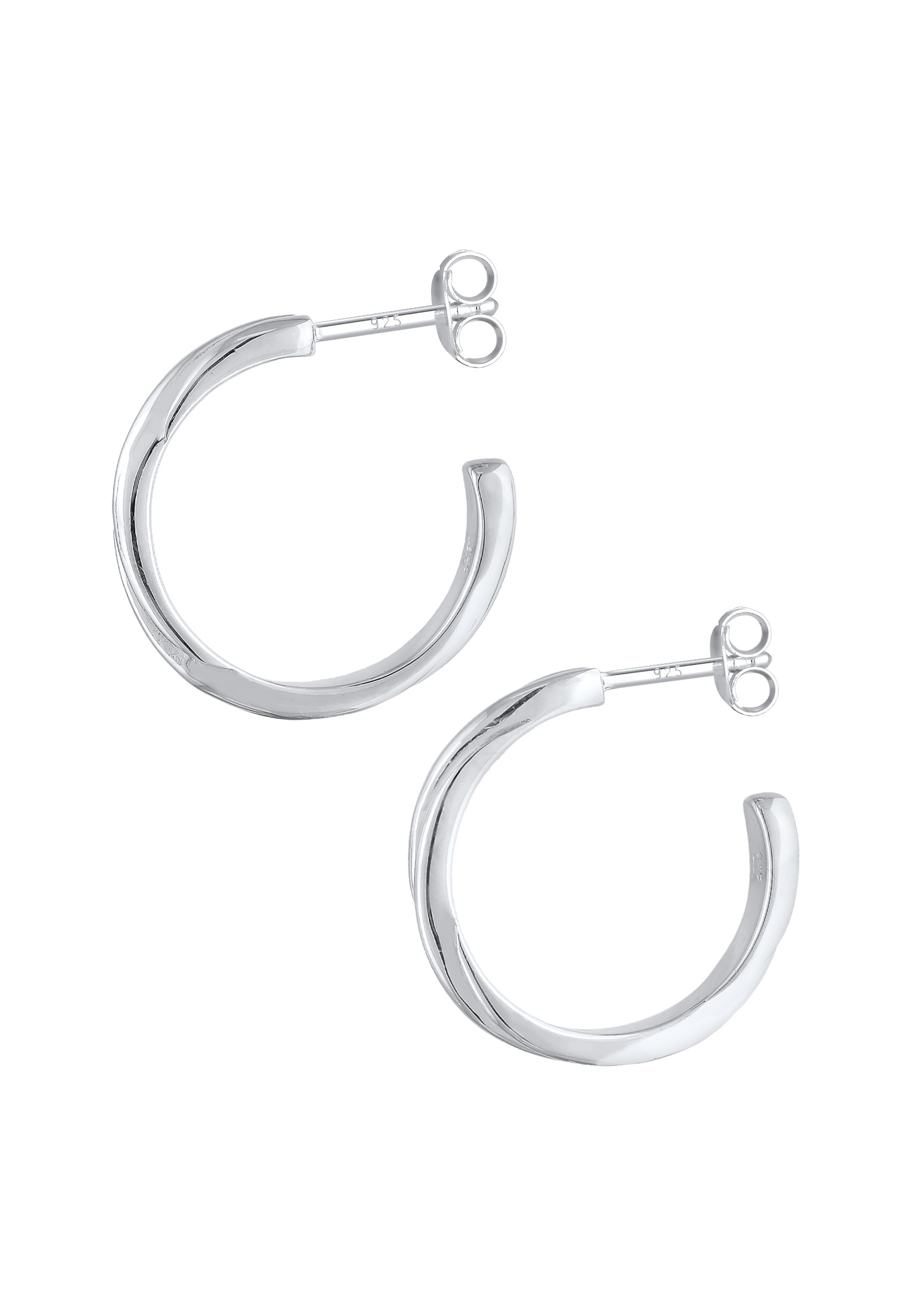 Elli Paar Creolen »Ohrringe Creolen Stecker Twisted Gedreht Trend 925 Silber«