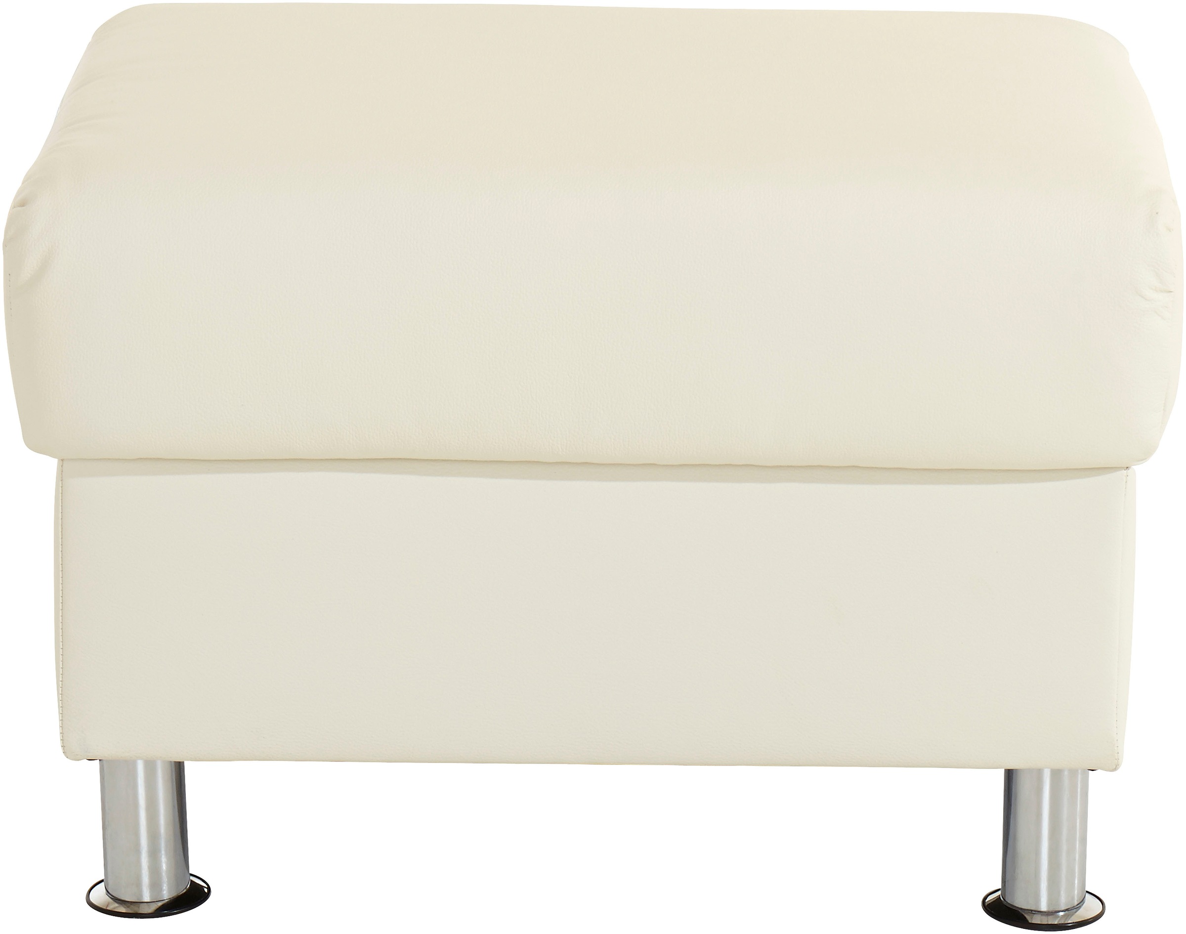 TRENDMANUFAKTUR Hocker »Rondo, Polsterhocker zur Serie, Breite 67 cm, Füße chromfarben«, Fußhocker wahlweise mit Federkern, in verschiedenen Bezügen bestellbar