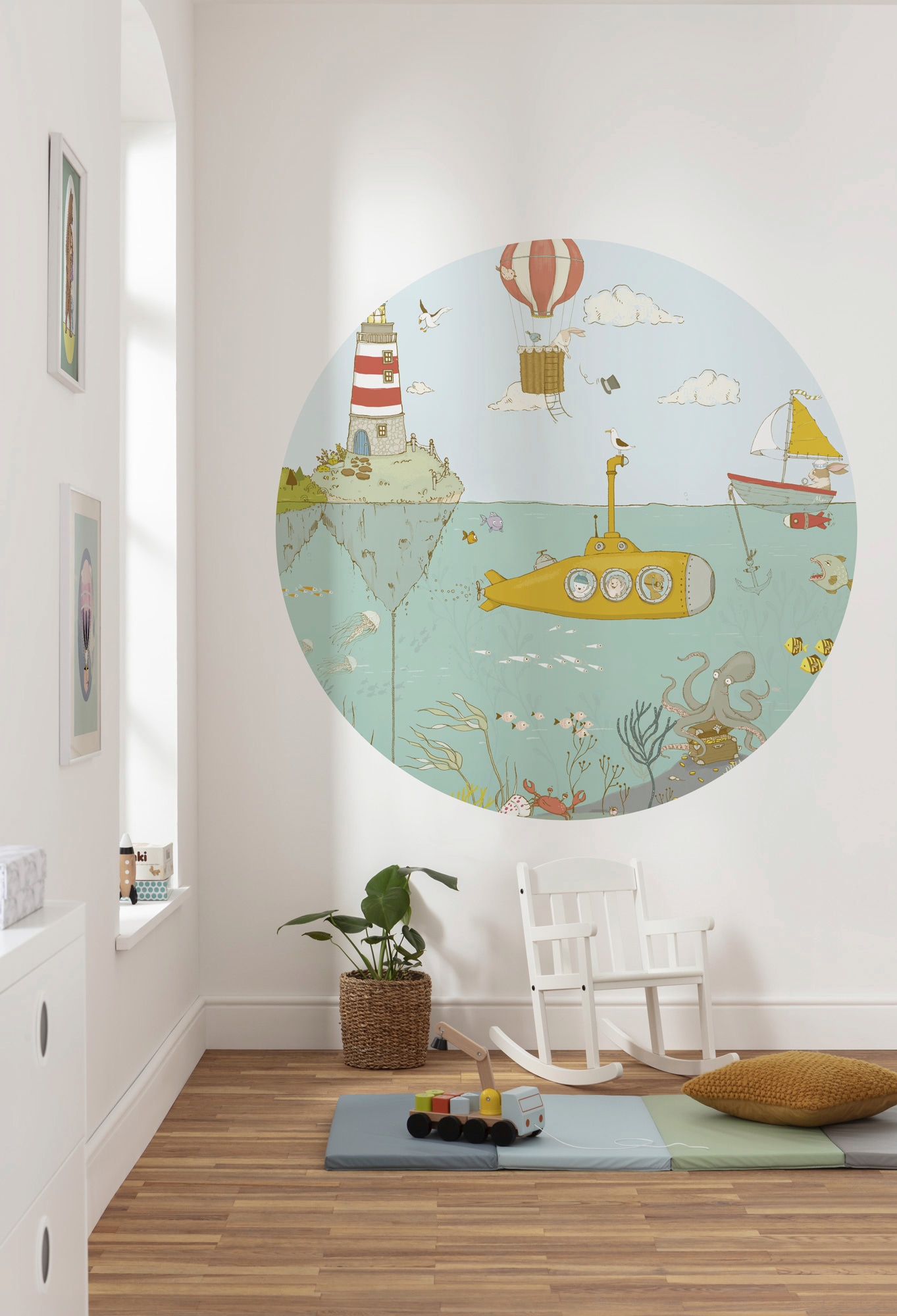 Komar Fototapete »Vlies selbstklebend - Underwater - Größe 125 x 125 cm«, bedruckt, Wohnzimmer, Schlafzimmer