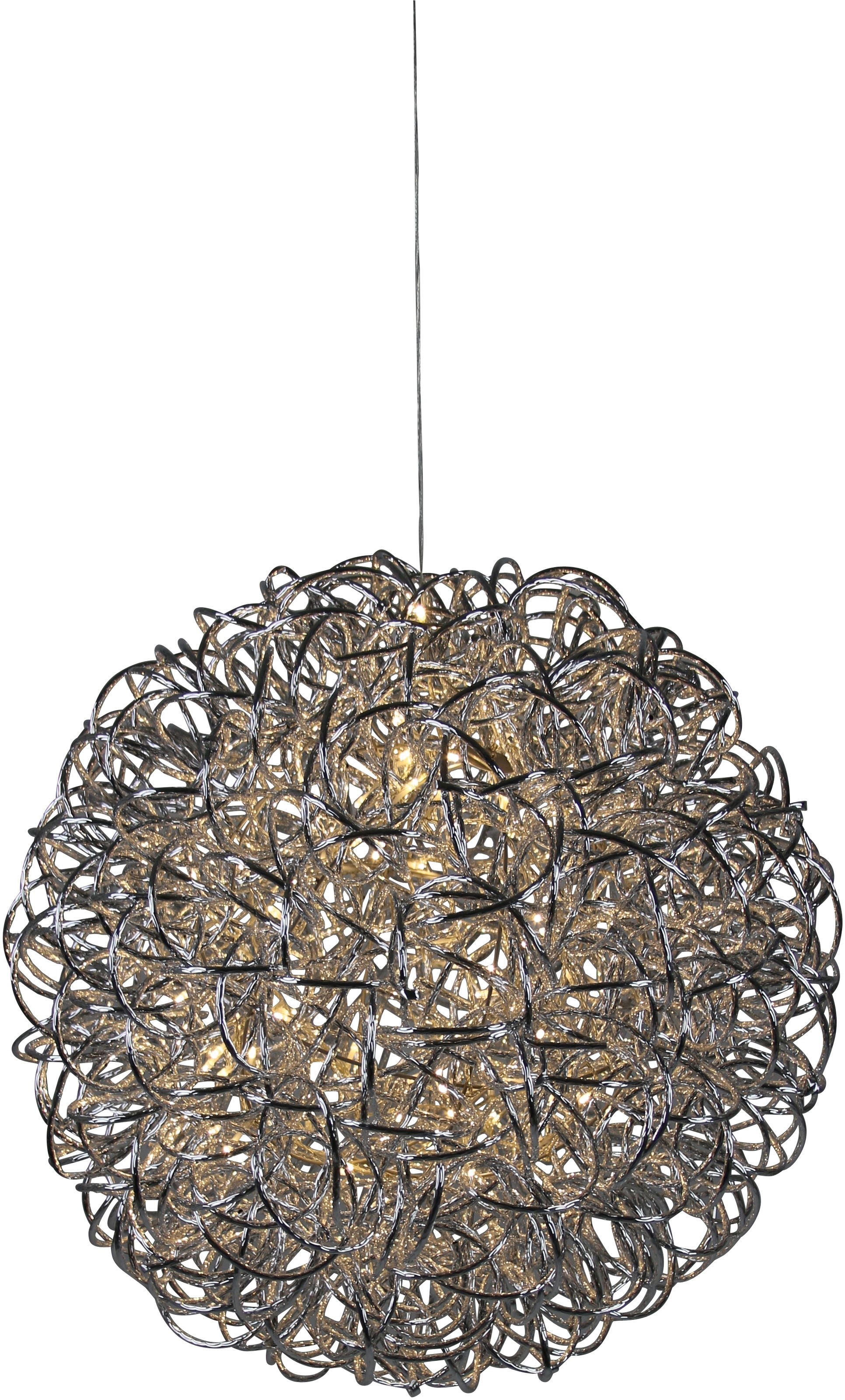 Am Design LED Dekolicht Warmweiß in Kugelform in silberfarben, Größe Ø 40 cm