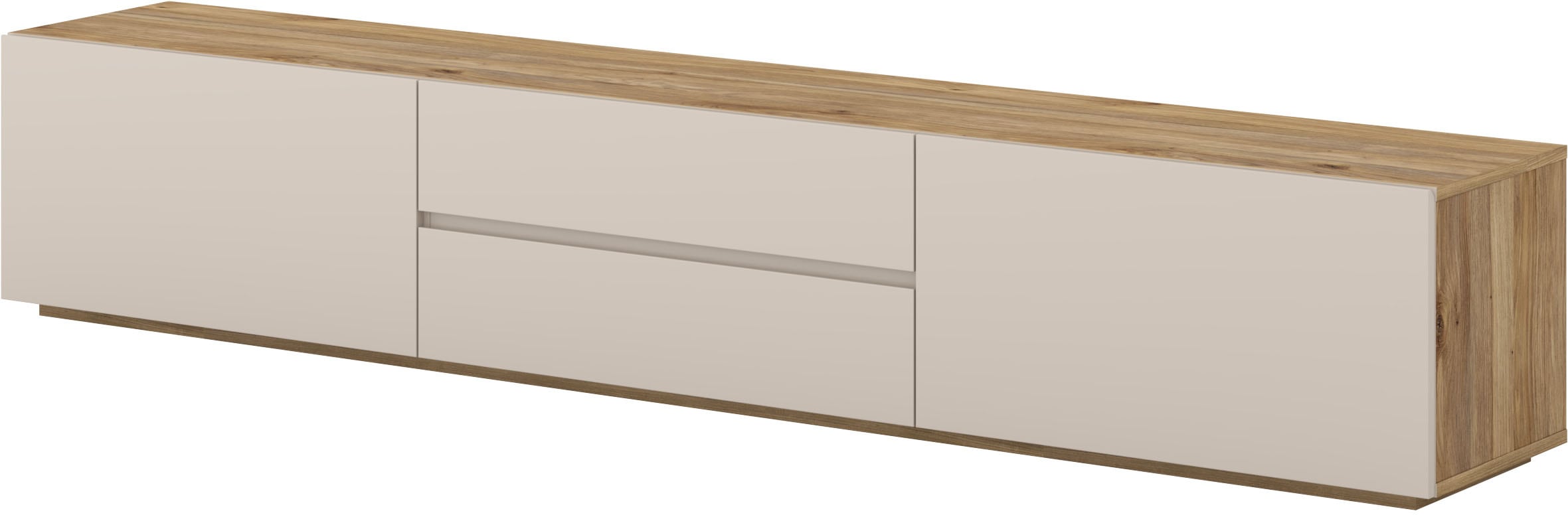 INOSIGN Lowboard »Criss, Breite 200 cm, moderne grifflose TV-Kommode«, TV-Kommode, TV-Schrank, hängend und stehend montierbar