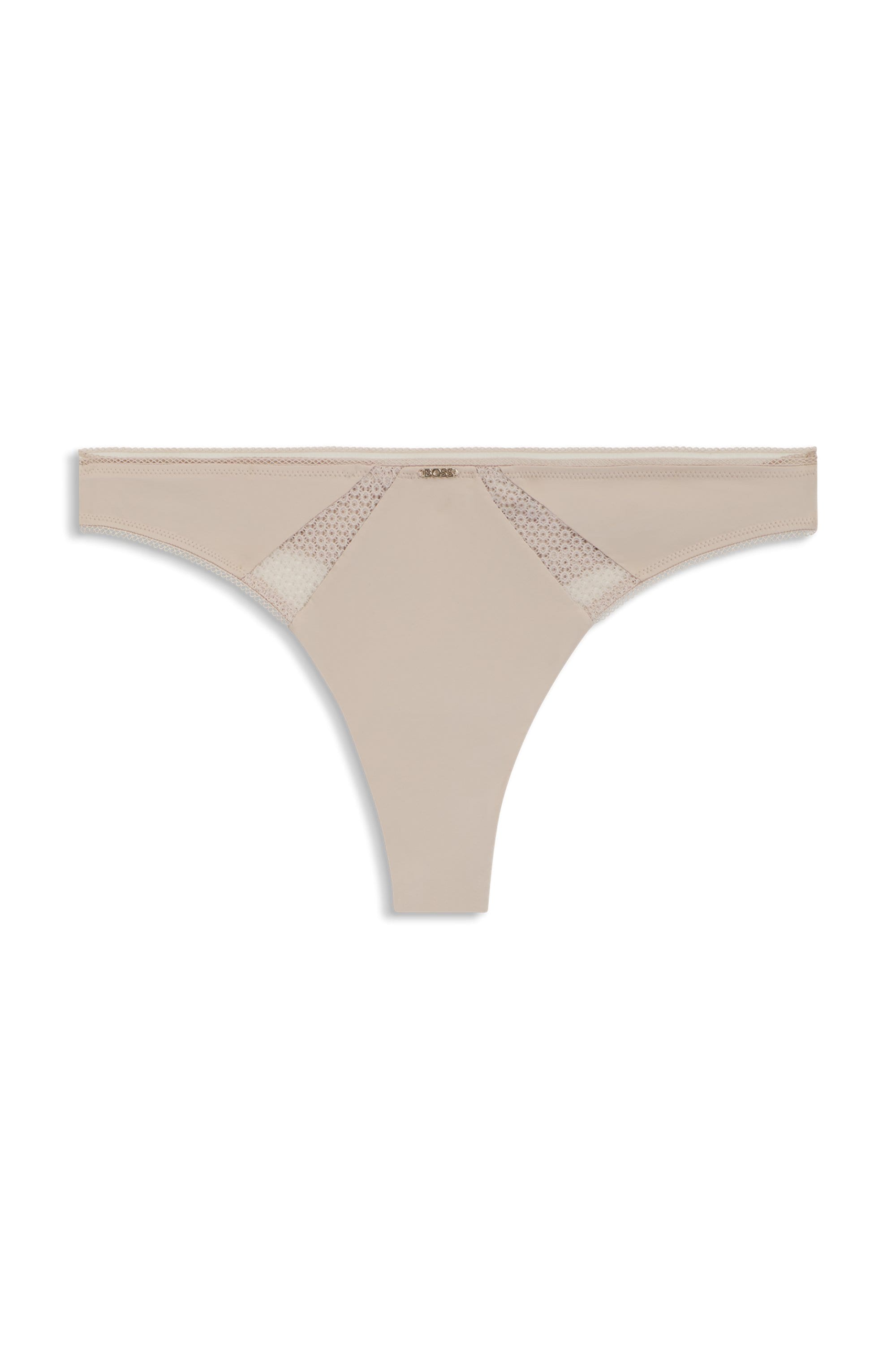 BOSS String »Pure« körpernahe Form, mit Spitzeneinsatz
