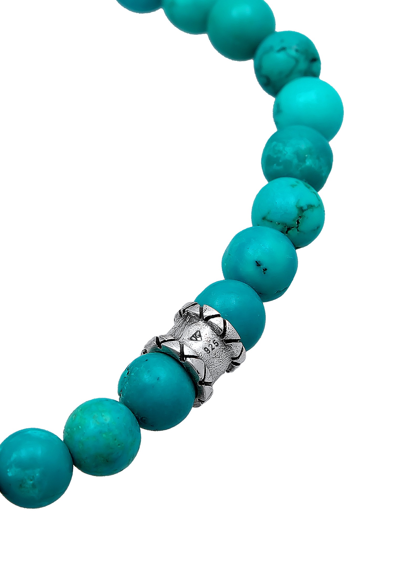 Kuzzoi Armkette »Armband Herren Howlith Türkis Stein Bead 925er Silber«