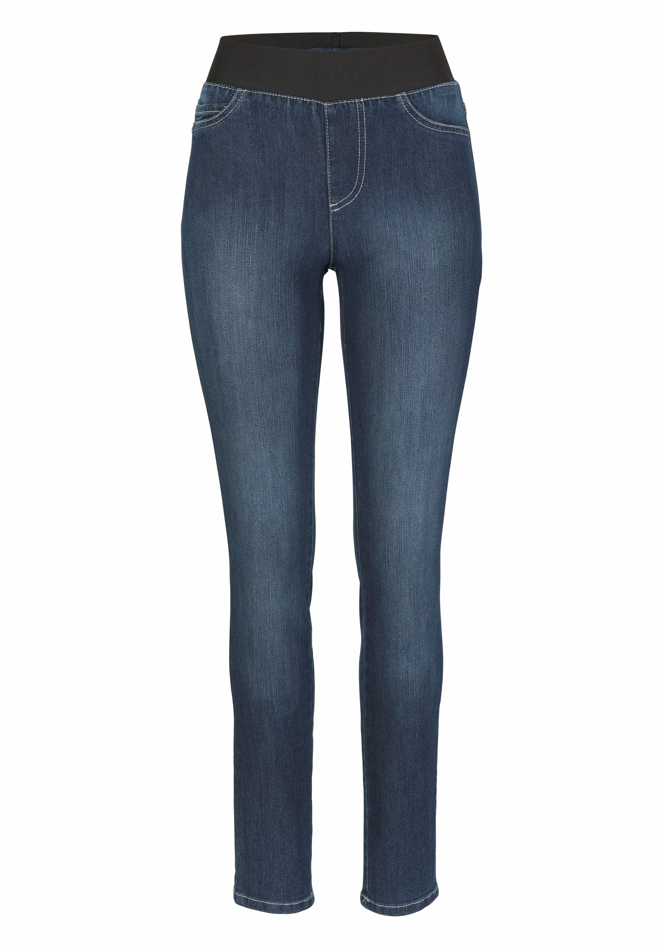 Arizona Skinny-fit-Jeans, extra-enger Schnitt, komfortable Leibhöhe, Used-Look-Waschung