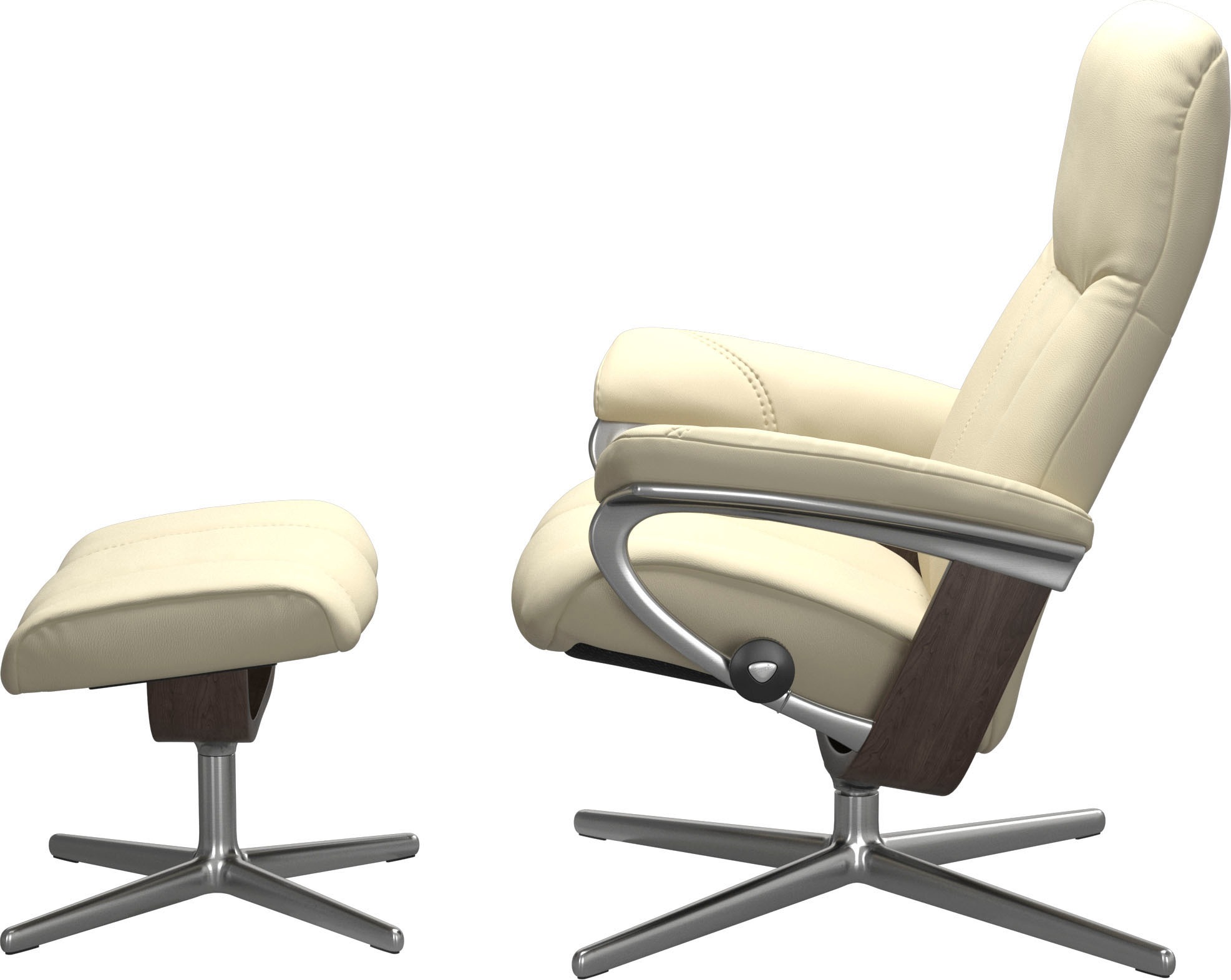 Stressless® Relaxsessel »Consul«, (Set, Relaxsessel mit Hocker), mit Hocker, mit Cross Base, Größe S, M & L, Holzakzent Wenge