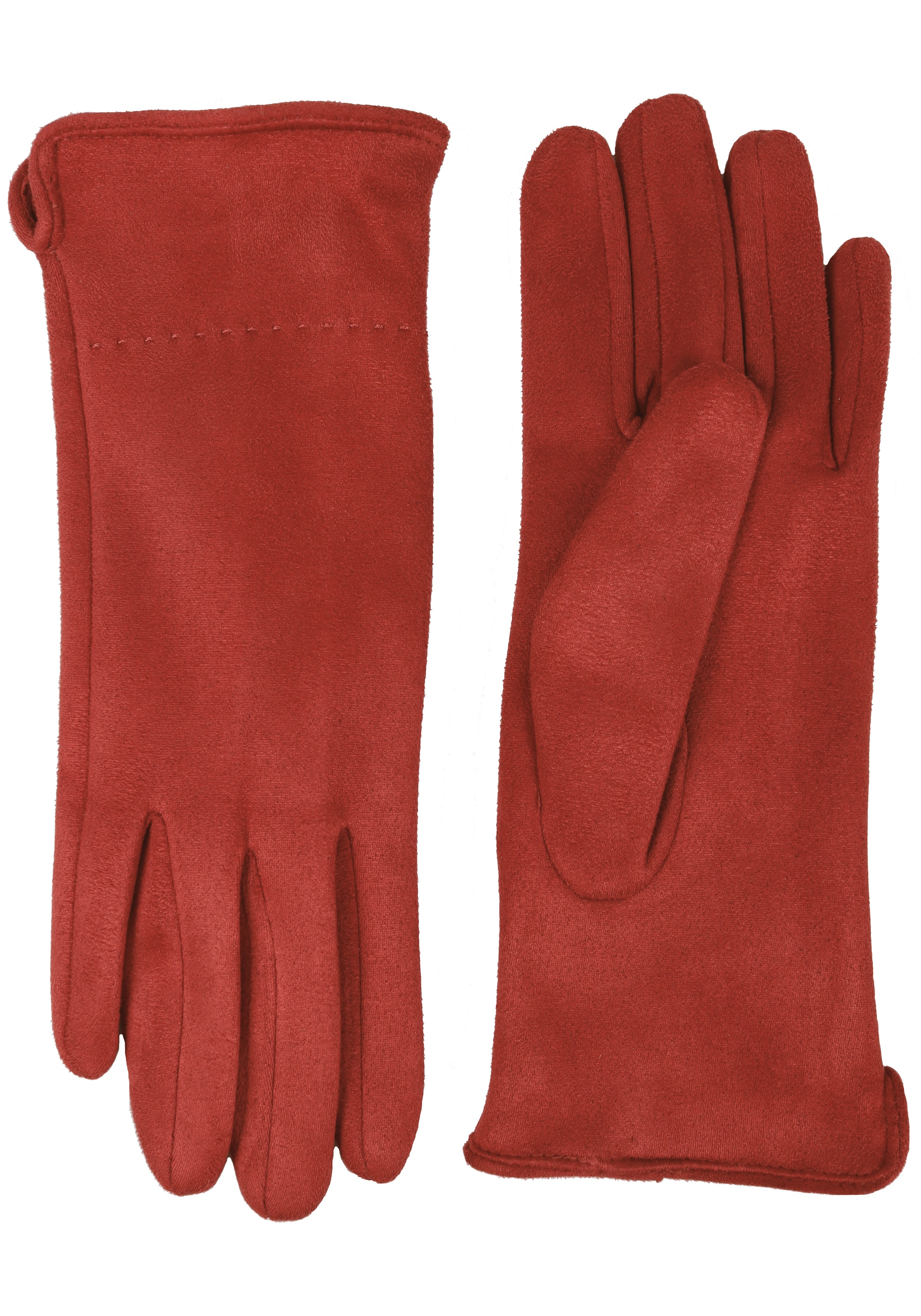 Capelli New York Strickhandschuhe 1 Paar,  mit Ziernaht, Metall-Logo, Feinripp-Strick, elastisch