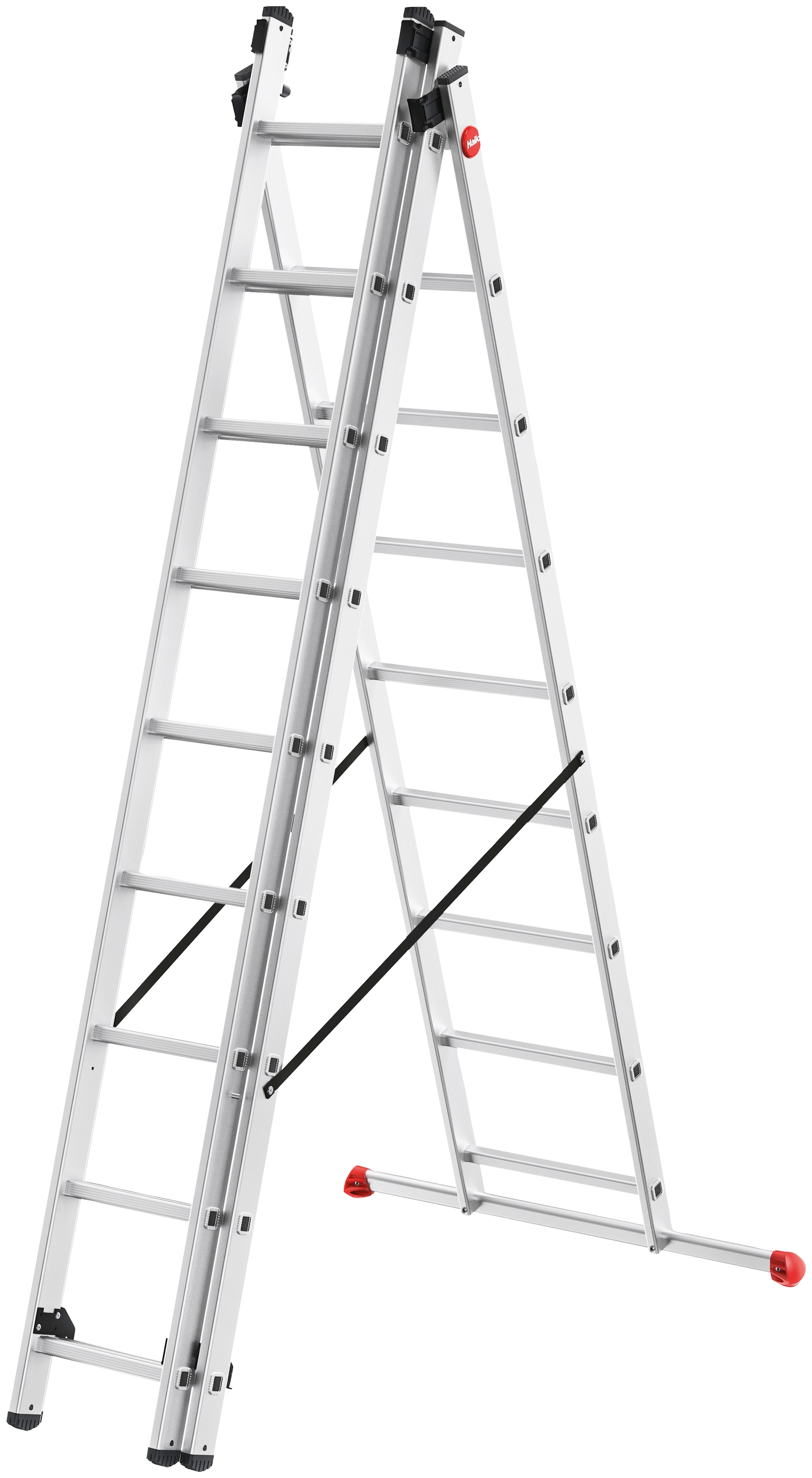 Hailo Vielzweckleiter »HobbyStep combi«, (Set), Aluminium Kombileiter 3-teilig 3x9 Sprossen