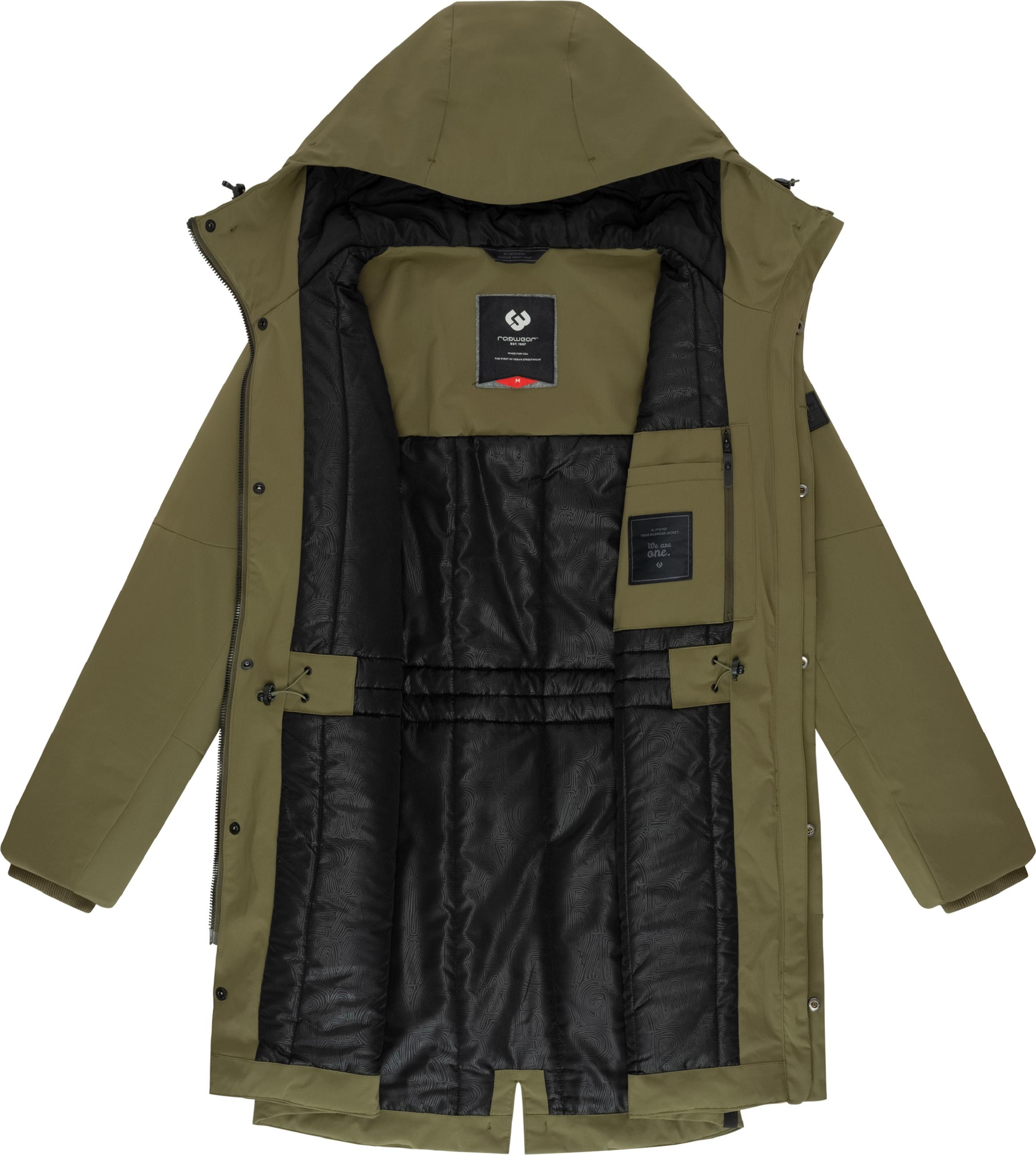 Ragwear Langmantel »Parka Zalle«, Wasserdichte Herren Übergangsjacke mit Kapuze