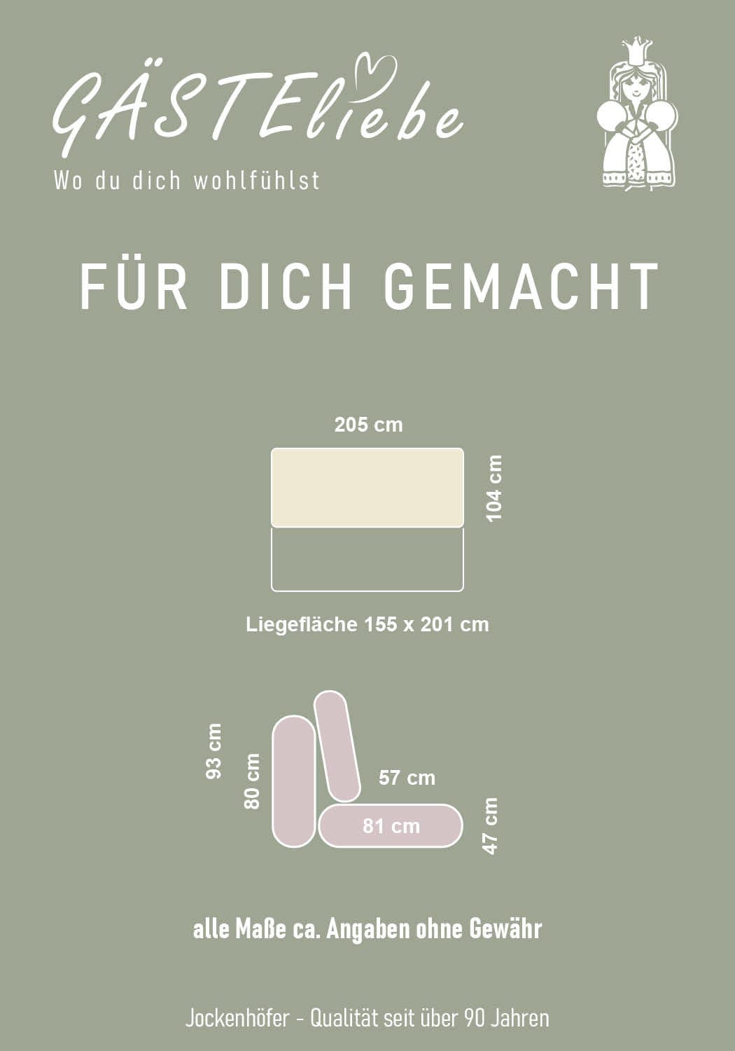Jockenhöfer Gruppe Schlafsofa »Felix, B: 205 cm, Liegefl. 155x201 cm, Dauerschlafsofa, inkl. Topper« inklusive Schlaffunktion und Bettkasten, Federkernpolsterung