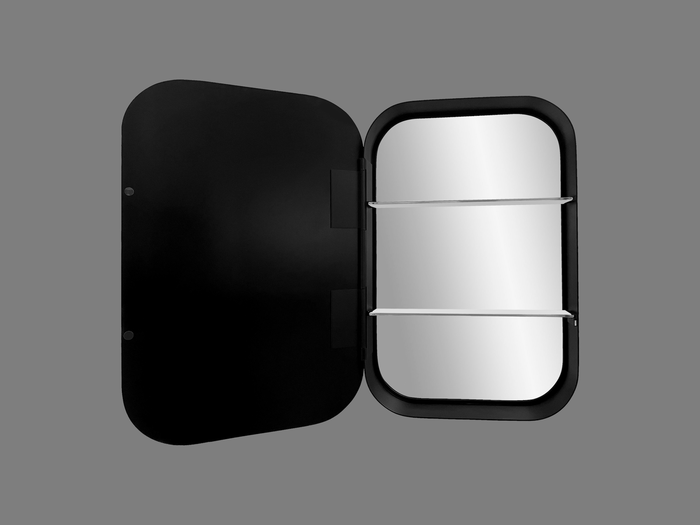 Alumunium Echtglas, oval, cm, IP24, BxH: OTTO Shop schwarz Online Talos 40x60 aus Badezimmerspiegelschrank, und
