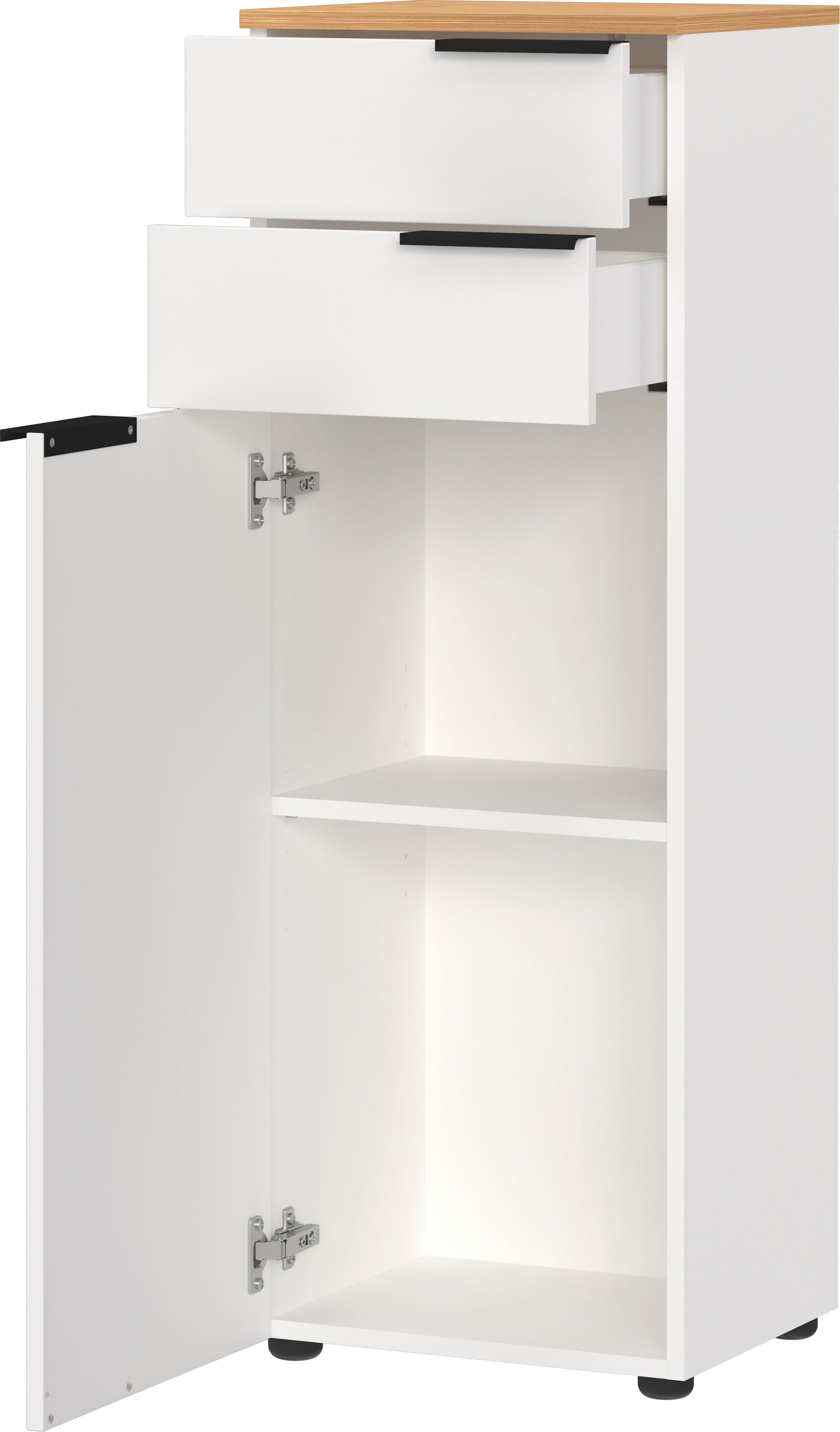 andas Midischrank »Majtum Schubladen und Tür mit Soft-Close-Funktion«, Höhe 112 cm, widerstandsfähige Oberfläche, Made in Germany