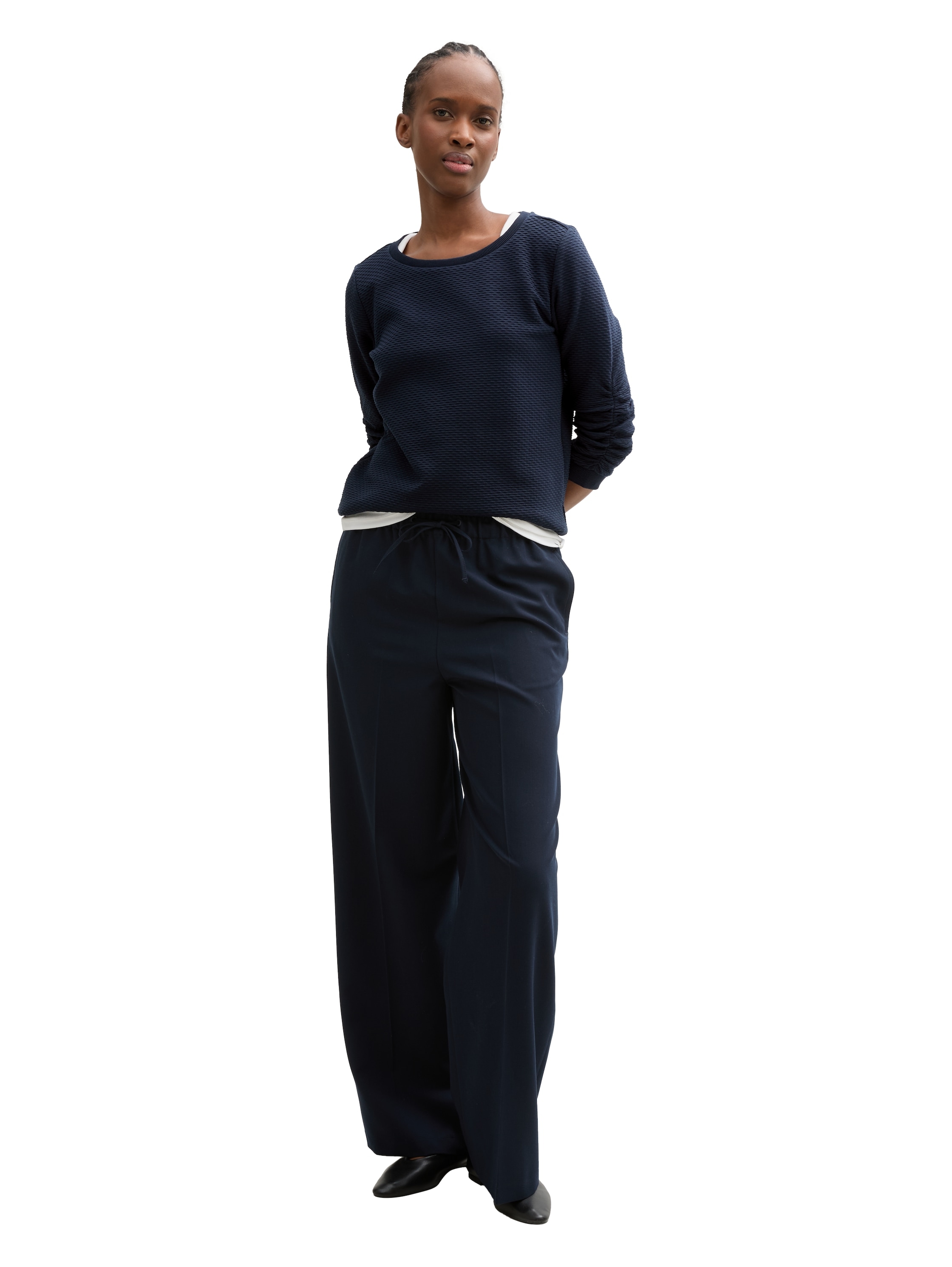 TOM TAILOR Denim Sweatshirt, mit besonderer Materialoberfläche