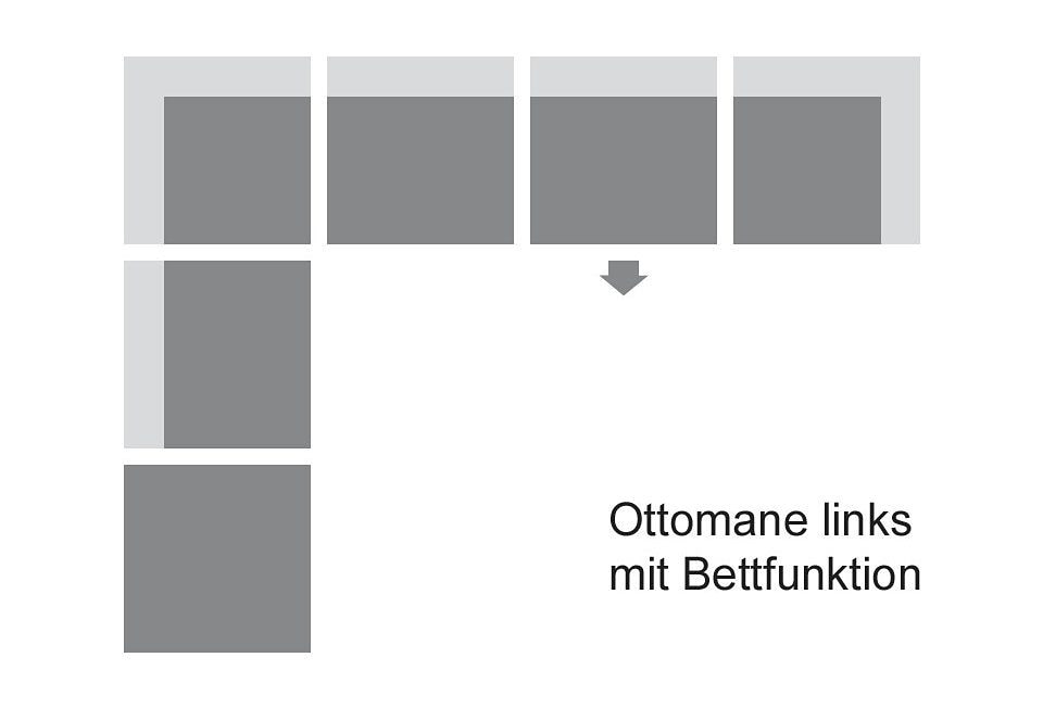 sit&more Ecksofa »Mailand L-Form«, wahlweise mit Bettfunktion
