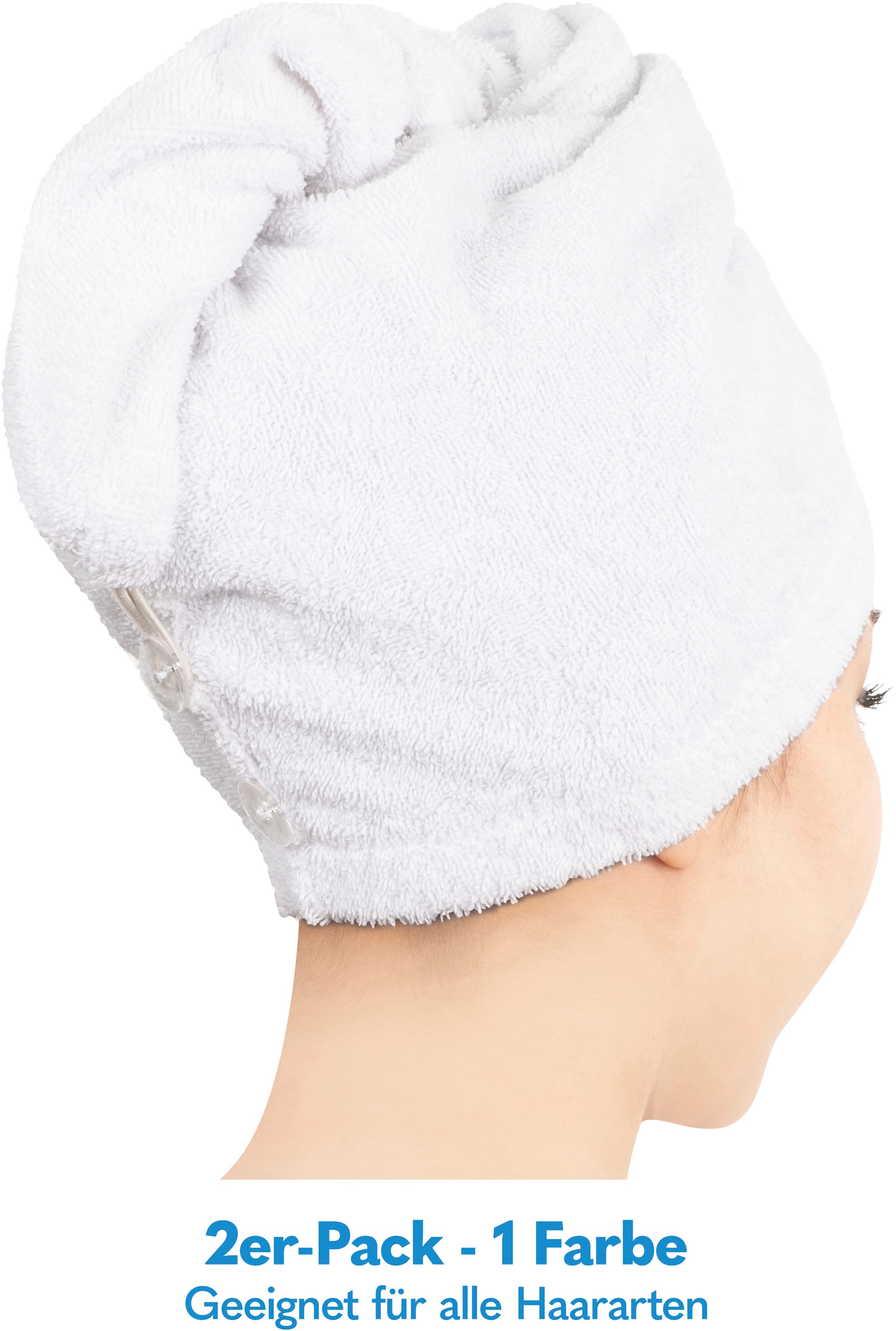 HAMMETEX Turban-Handtuch »2er Set Haarturban Damen, 100% Baumwolle, Flauschig & Schnelltrocknend« Uni-Farben, weich