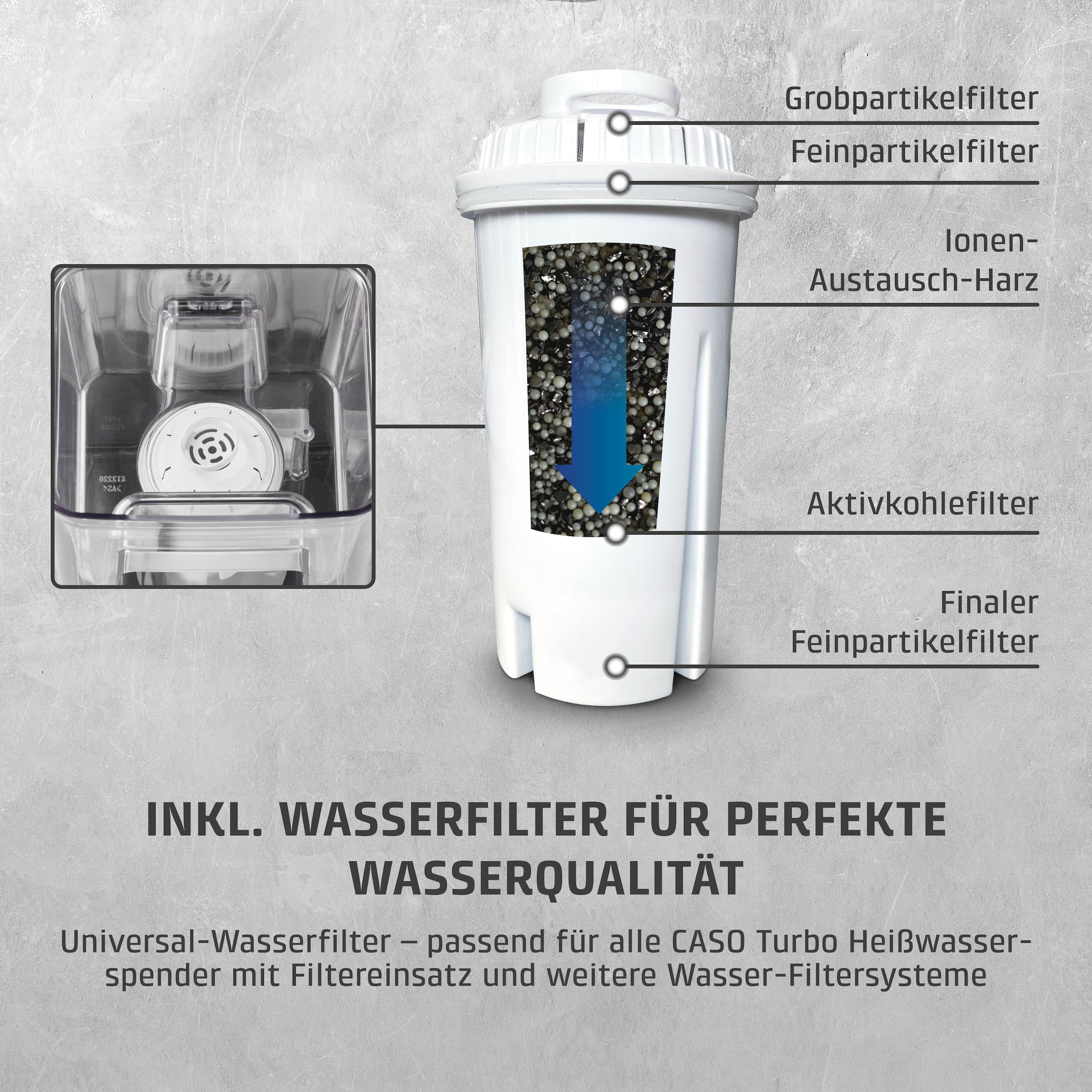Caso Heißwasserspender »1895 HW 610« 2,5 l 2600 W inkl. Wasserfilter, mit Trockenlauf- und Überhitzungsschutz