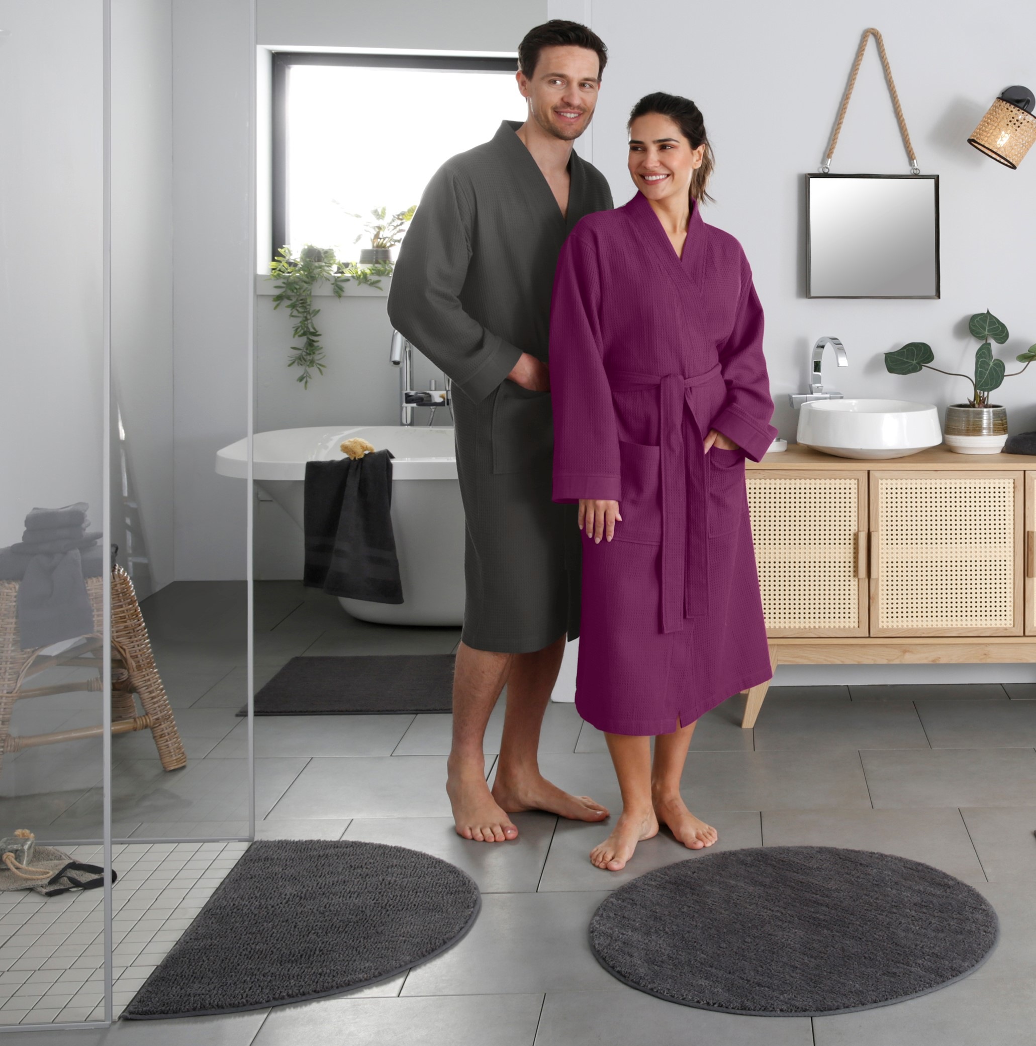 my home Badematte »Vanessa, Badvorleger, Badezimmer Teppich«, rutschhemmend beschichtet, schnell trocknend-fußbodenheizungsgeeignet-strapazierfähig, Badteppich, weiche Haptik, unifarben