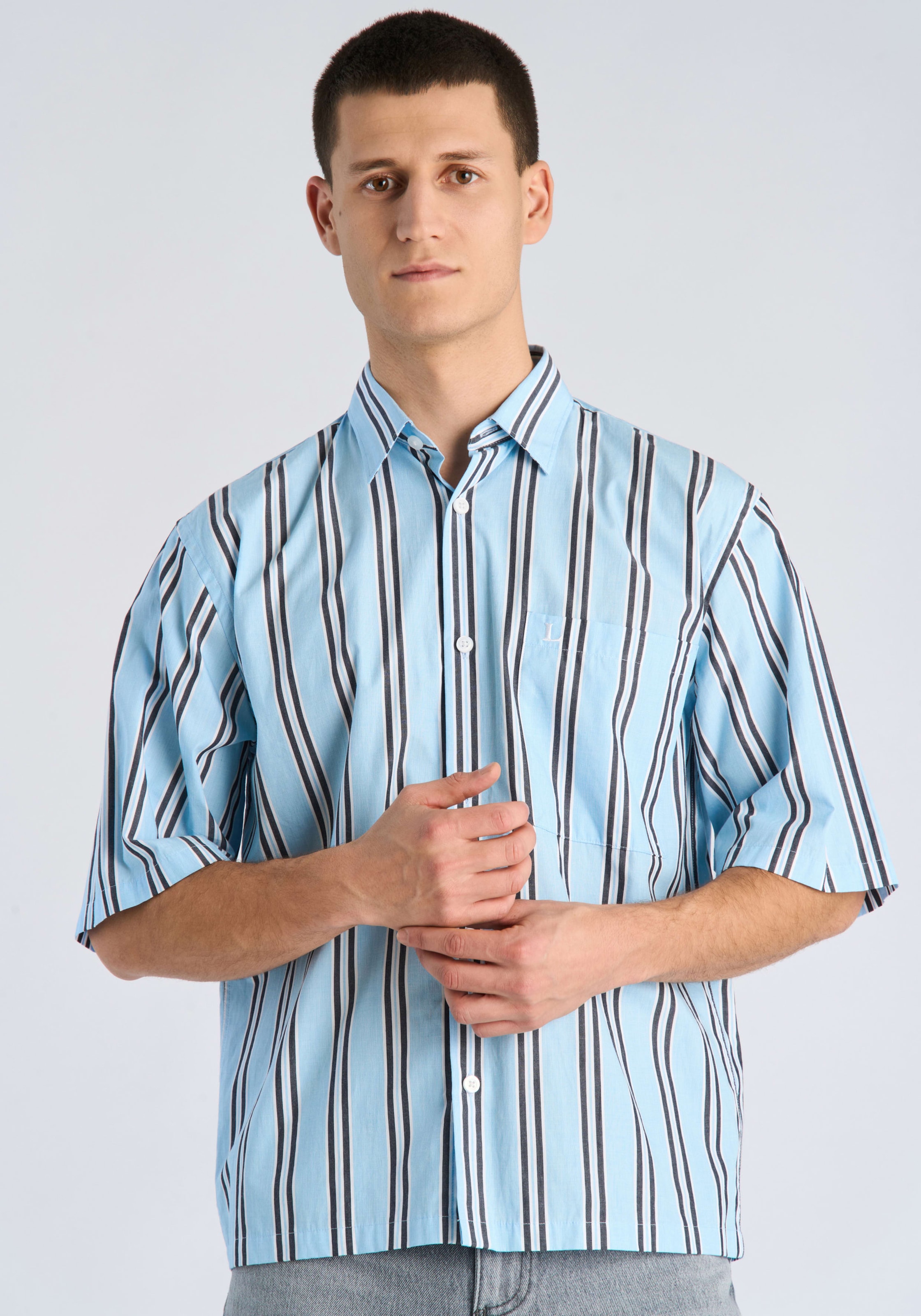 LINDBERGH Streifenhemd mit Hemdkragen und Knopfleiste / relaxed fit