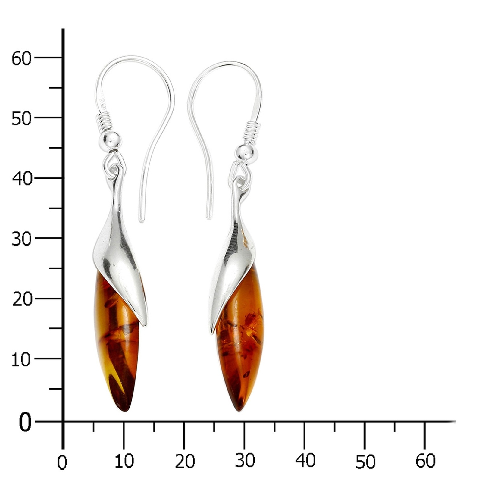 OSTSEE-SCHMUCK Paar Ohrhänger »- Rosali - Silber 925/000 - Bernstein«