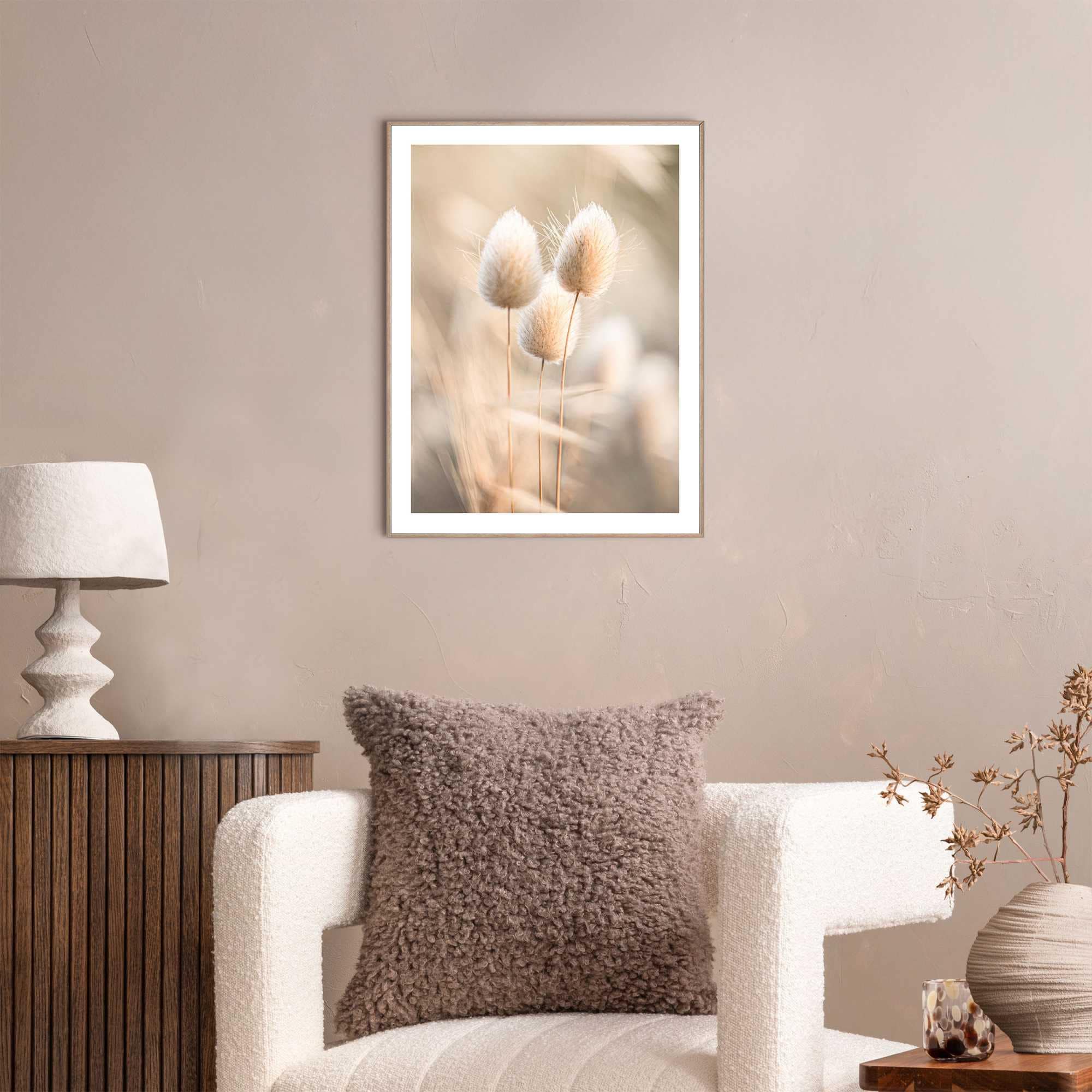 Reinders! Poster »Plumes«, Wohnzimmer - Grasfedern - Beige - MDF - Blumen und Pflanzen - 30x40 cm