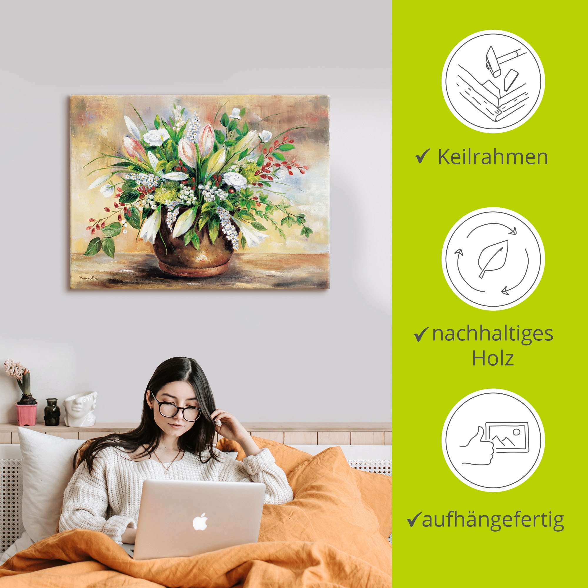 Artland Wandbild »Blütenverschönerung«, Blumen, (1 St.), als Leinwandbild, Poster, Wandaufkleber in verschied. Größen