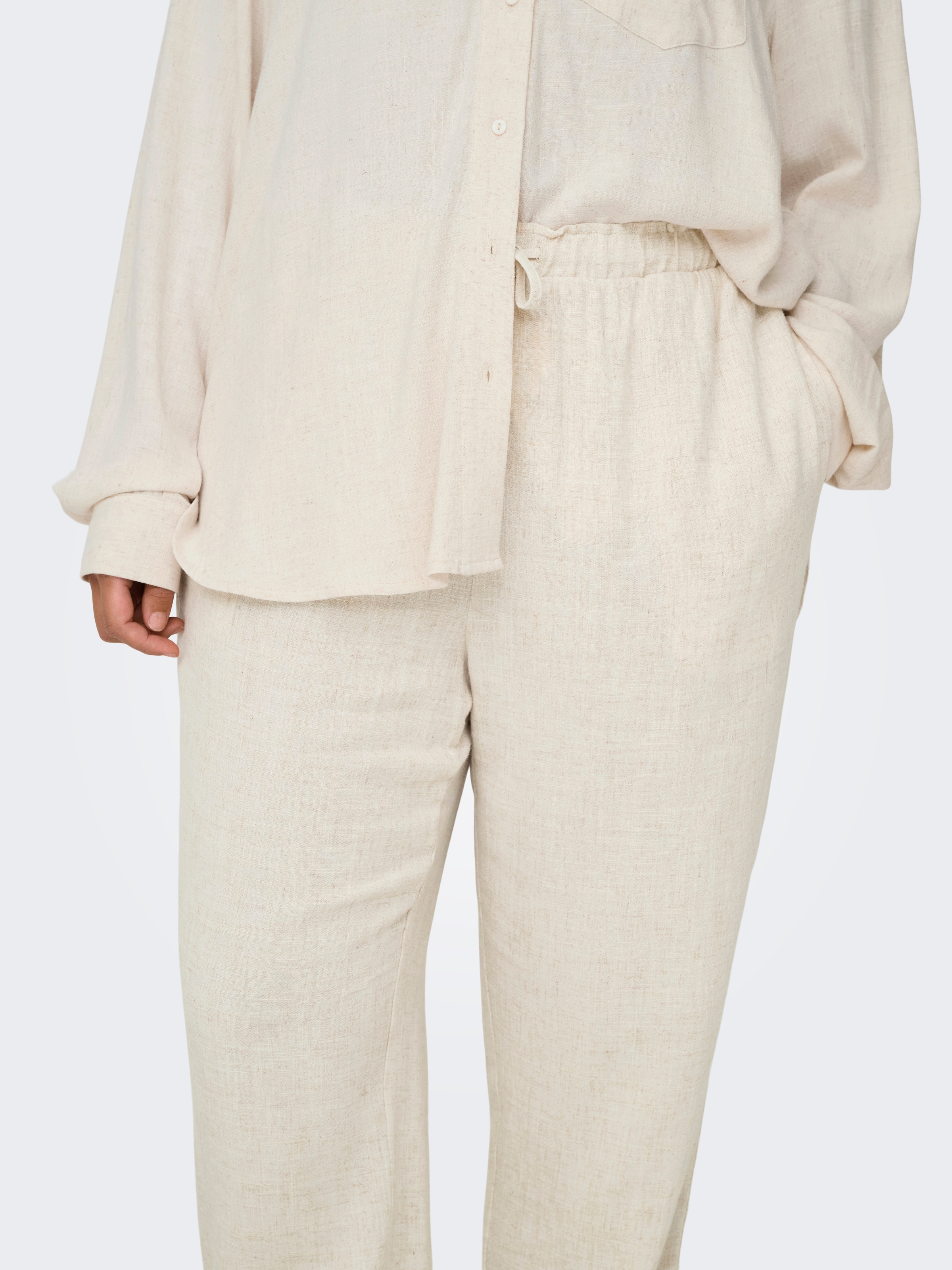 ONLY CARMAKOMA Schlupfhose »CARSIESTA HW PULL-UP LINEN BL PNT NOOS«