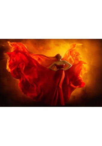 Fototapete »Frau im roten kleid«