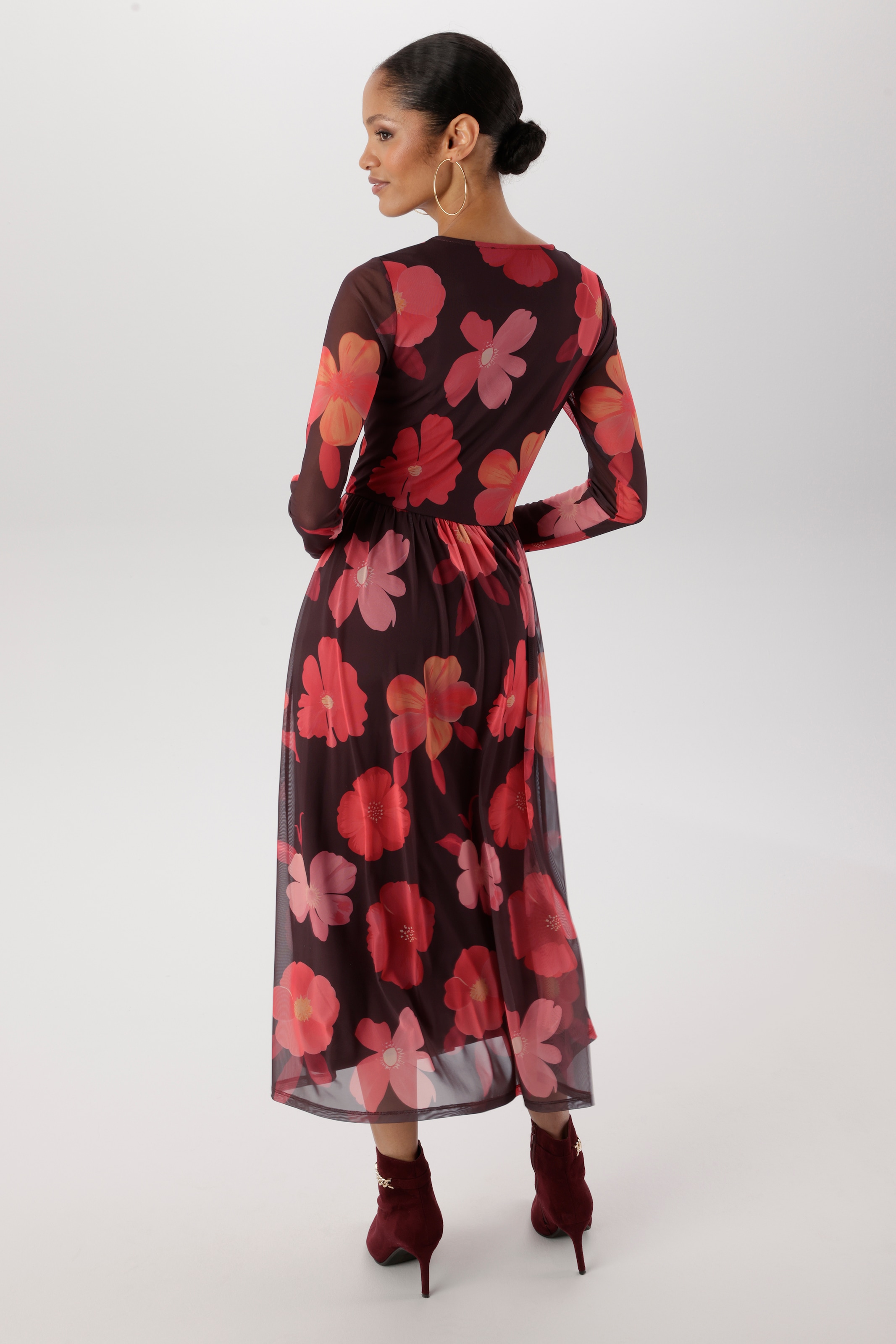 Aniston SELECTED Midikleid in Mesh-Qualität und Gummizug in der Taille - NEUE KOLLEKTION