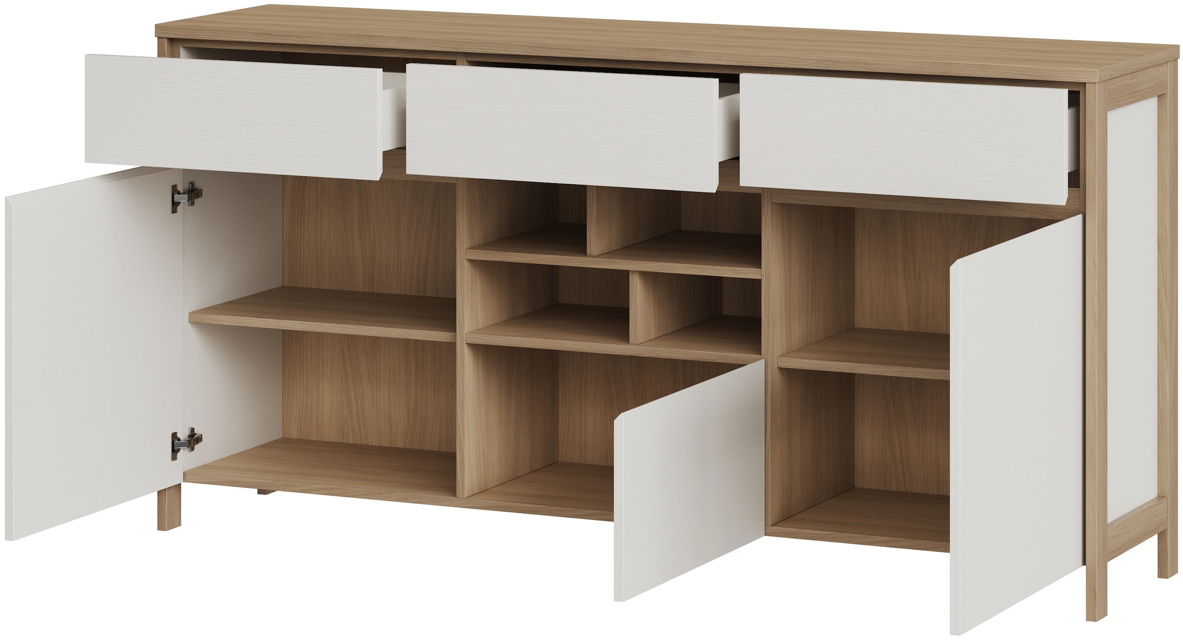 Home affaire Sideboard »Stranda, moderner Schrank, Kommode im Scandi-Style, 165 cm breit«, elegante Rahmenoptik, ausreichend Stauraum, vielseitig einsetzbar