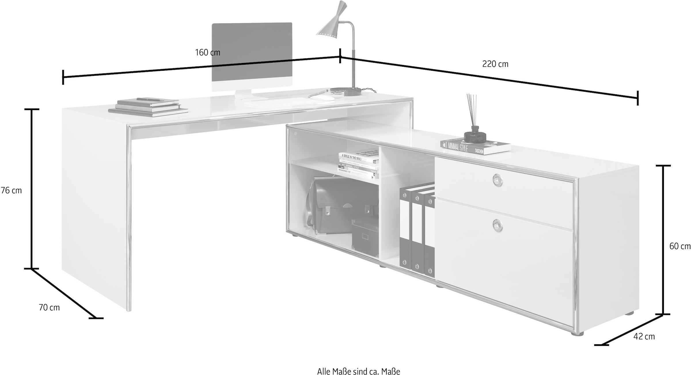 Places of Style Schrank-Set »Imperia«, (Set, 2 St., Infinity), elegante Hochglanzoptik