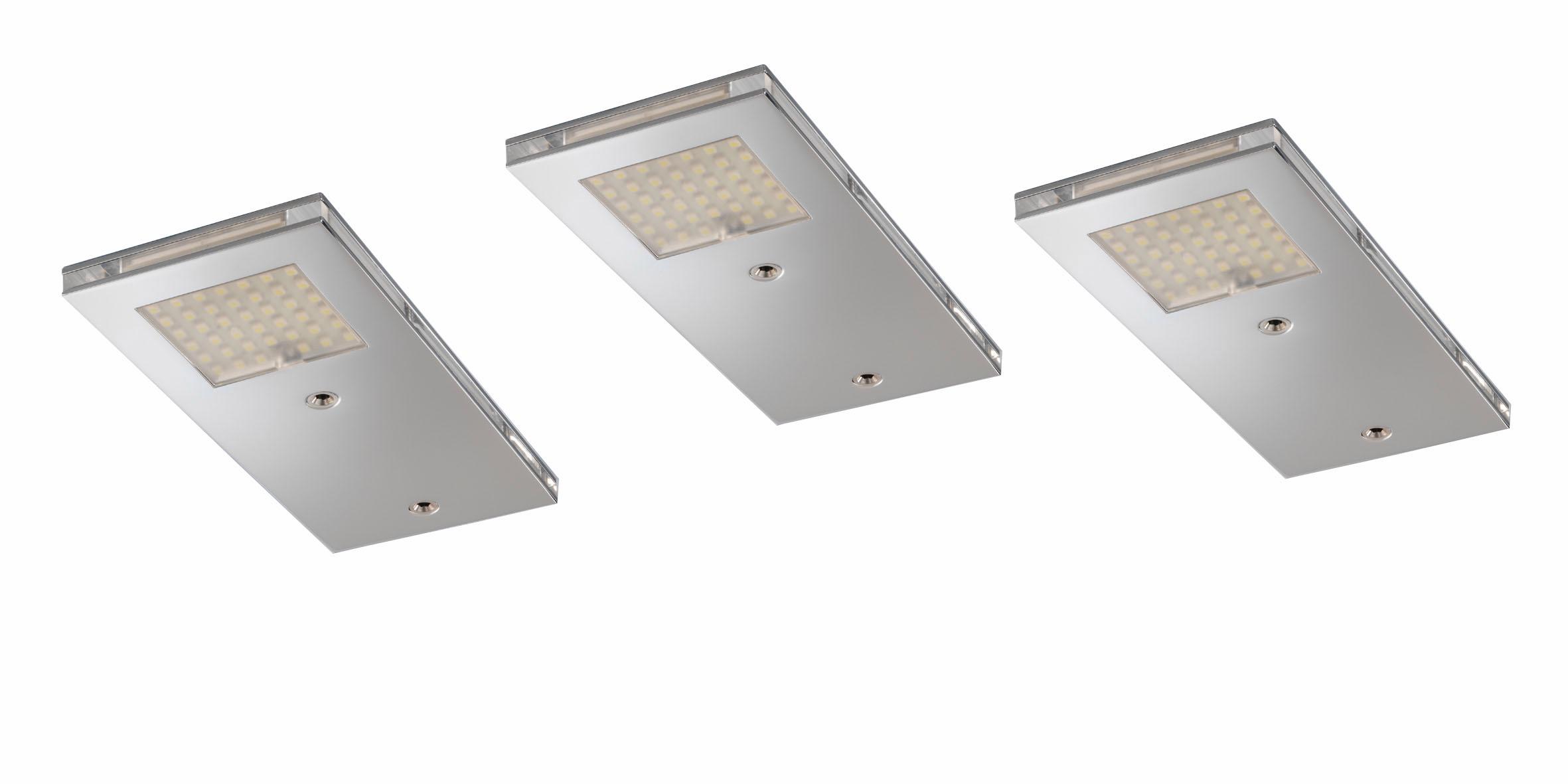 Evotec Unterschrankleuchte »FLAT-1« LED-Board 3 Stk. Neutralweiß Warmweiß LED Set in silberfarben, Größe Höhe: 1 cm