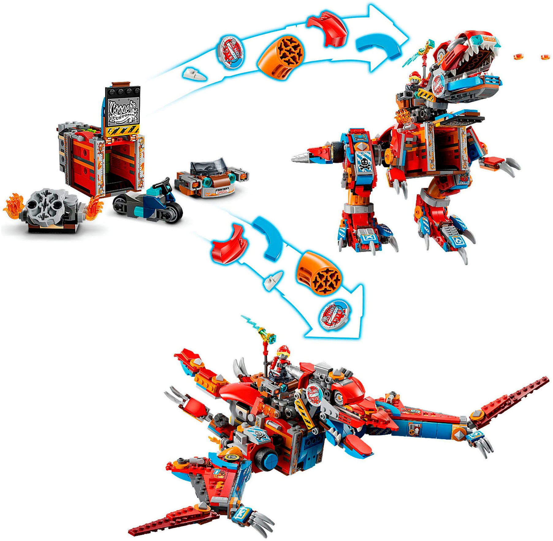 LEGO® Konstruktionsspielsteine »Coopers Dino-Mech C-Rex (71484), LEGO DREAMZzz«, (917 St.), Made in Europe