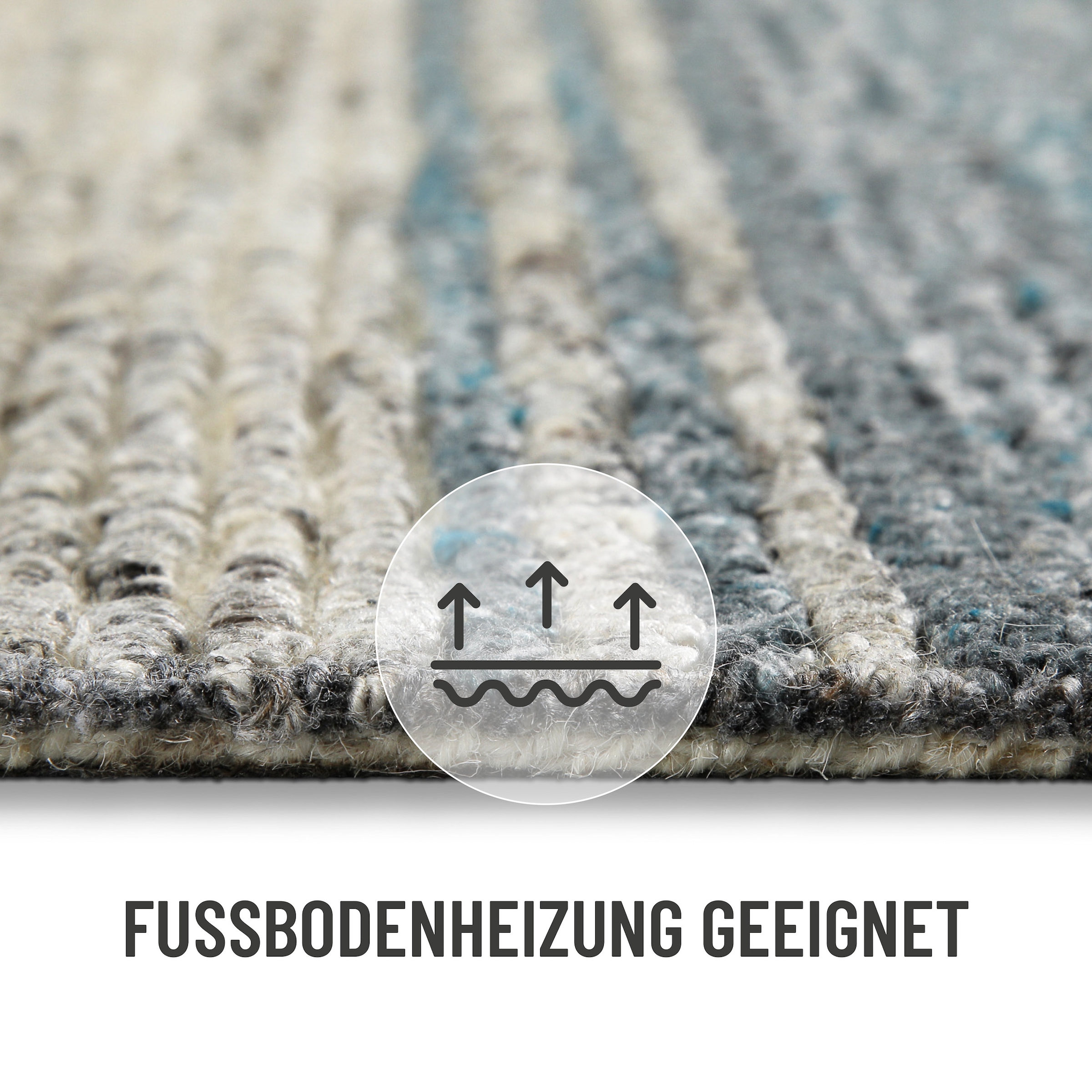 Wecon home Teppich »Hamptons TWENTYFOUR«, rechteckig, 10 mm Höhe, Läufer, Kurzflor, Wohnzimmer, Schlafzimmer, elegant, robust, Streifen