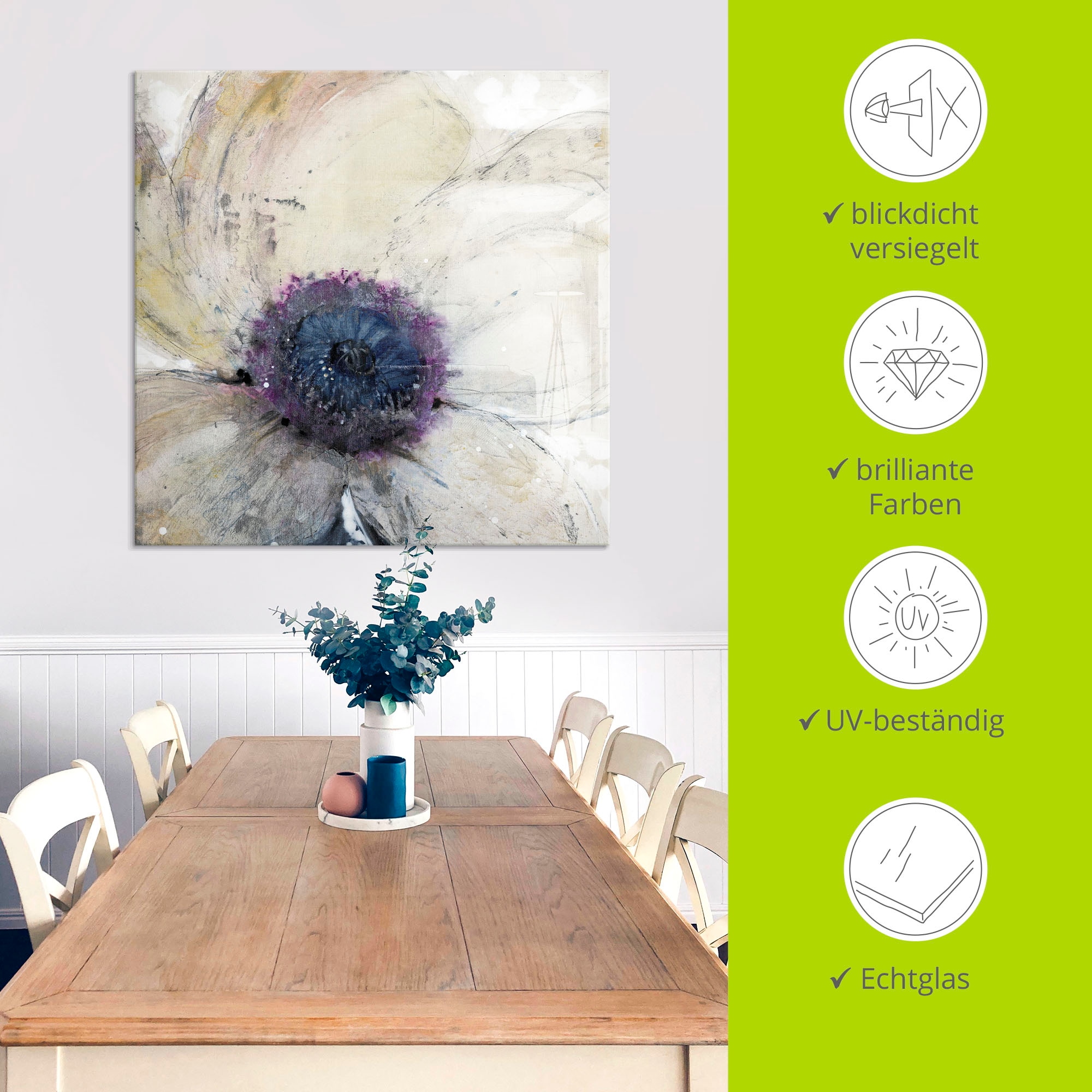 Artland Glasbild »Blumenfluss II« Blumen 1 Stk. tlg. in verschiedenen Größen