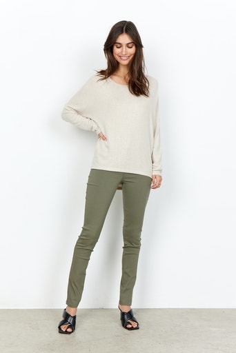 soyaconcept Rundhalsshirt »SC-BIARA 1« bequemer Pullover, elastische Viskose-Qualität in melierter Optik