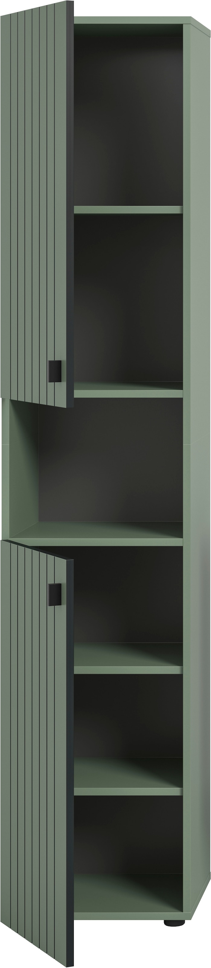 Home affaire Garderobenschrank »TATIO, Höhe 192 cm, Rillenoptik, 2 Türen, offenes Fach« 1 Stk. tlg. Garderobenschrank, Flurschrank, Dielenschrank, Hochschrank