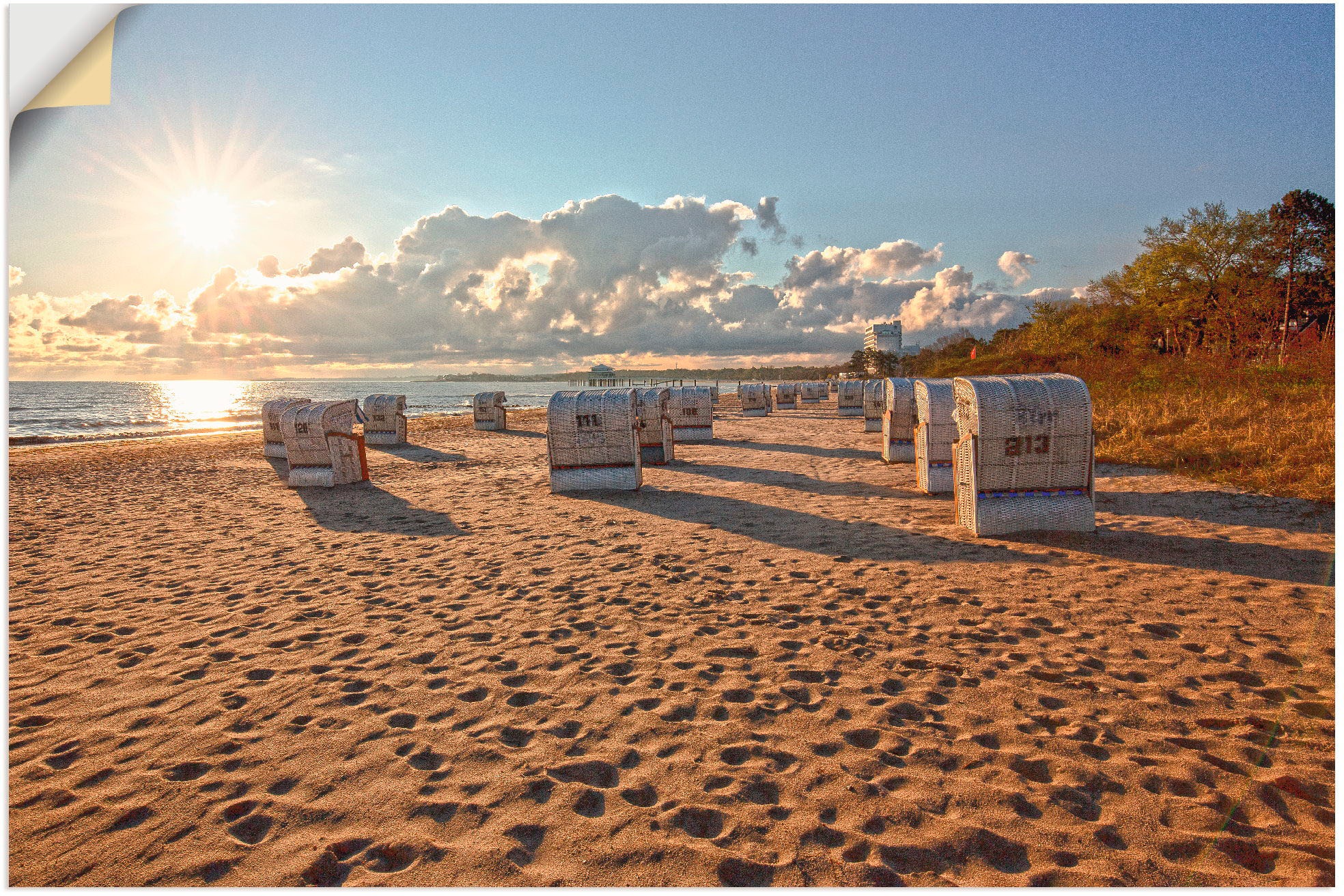 Artland Wandbild »Urlaubsfeeling am Ostseestrand«, Strand, (1 St.), in vielen Größen & Produktarten - Alubild / Outdoorbild für den Außenbereich, Leinwandbild, Poster, Wandaufkleber / Wandtattoo auch für Badezimmer geeignet